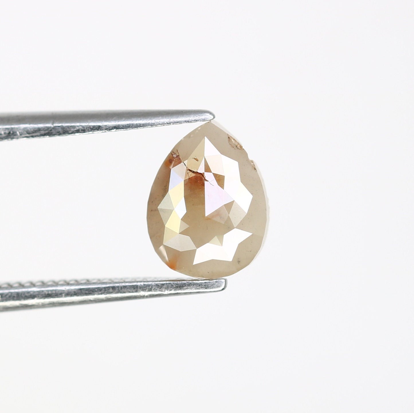 Pear Salt and Pepper Rose Cut Rustic DiamondFor Gold Ring Diamonds
