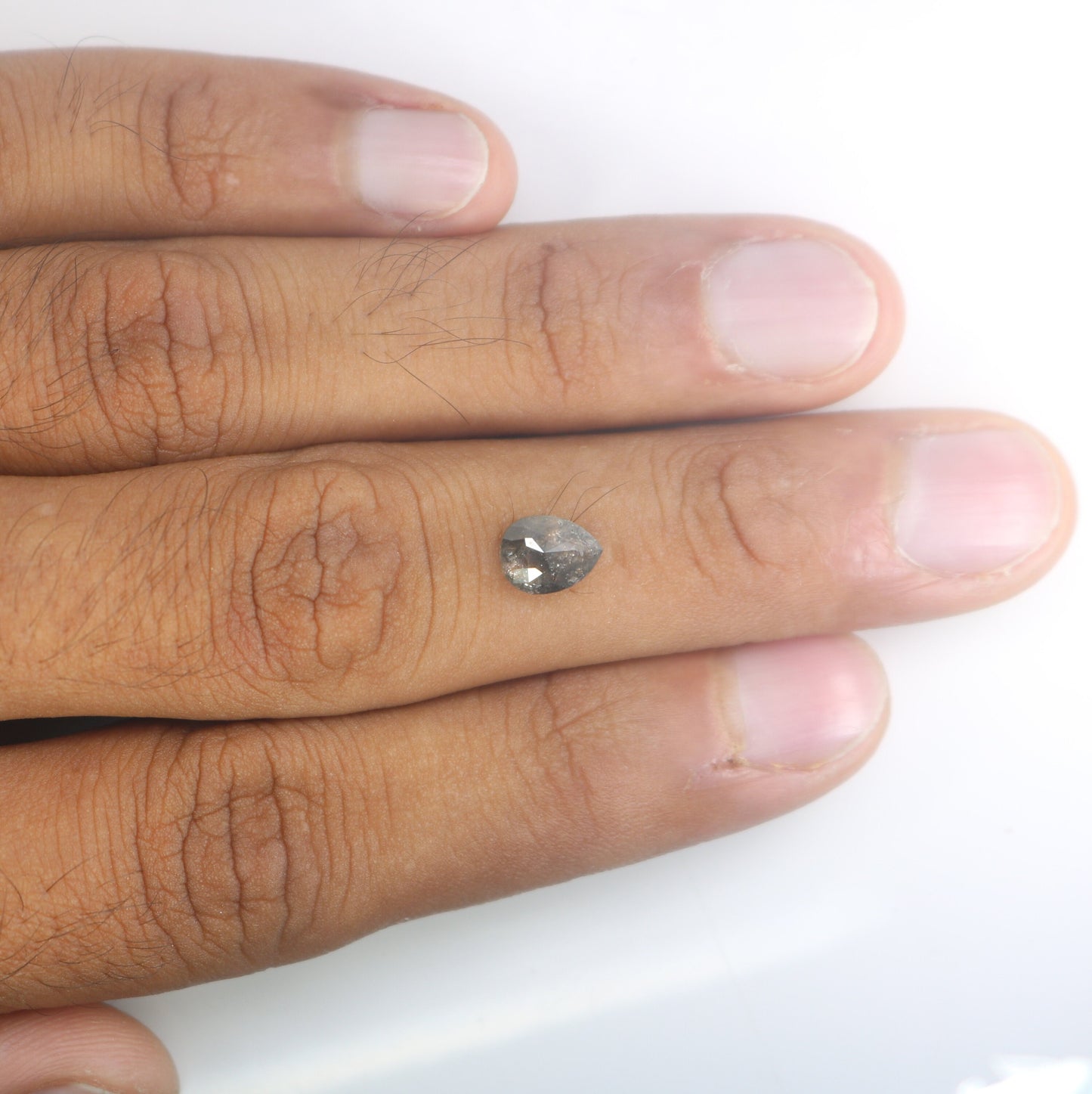 Pear Salt and Pepper Galaxy Diamond Ring for Gold Ring | Unique Rustic Diamond Jewelry | Custom Engagement Ring