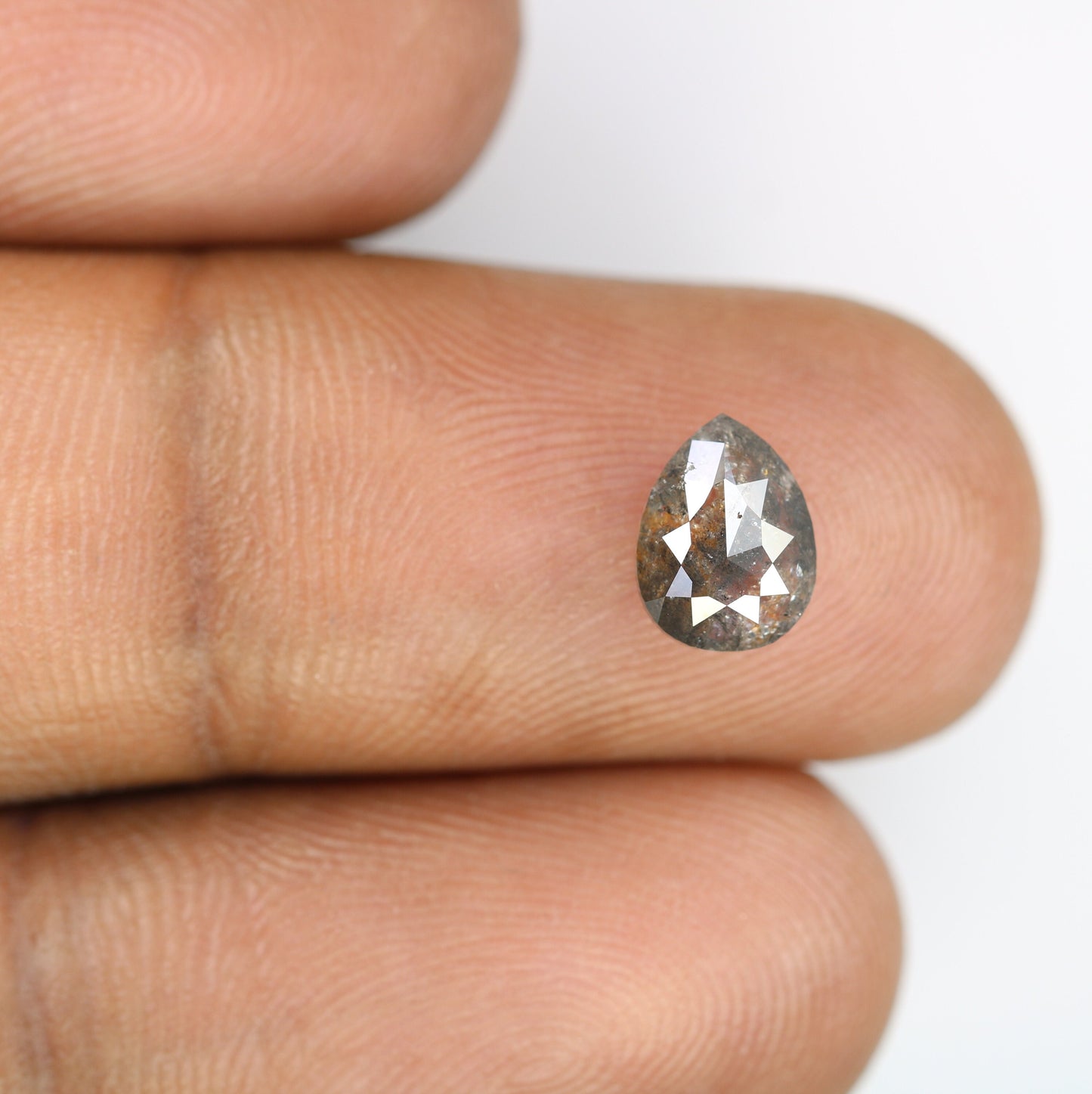 Pear Salt and Pepper Galaxy Diamond Ring for Gold Ring | Unique Rustic Diamond Jewelry | Custom Engagement Ring