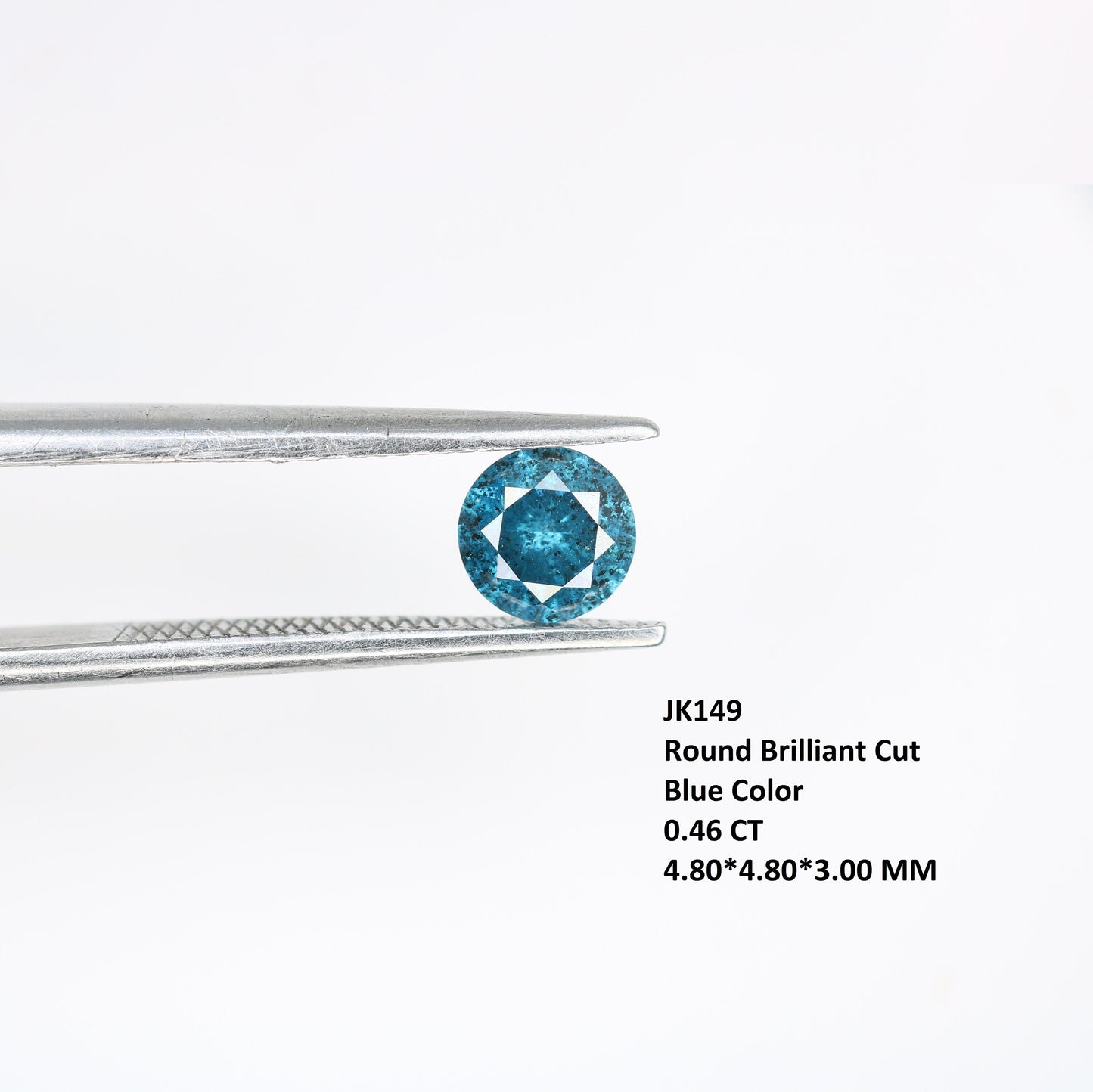 0.46 CT Round Brilliant Blue Diamond for Engagement Rings | Ideal for Gold Ring Settings