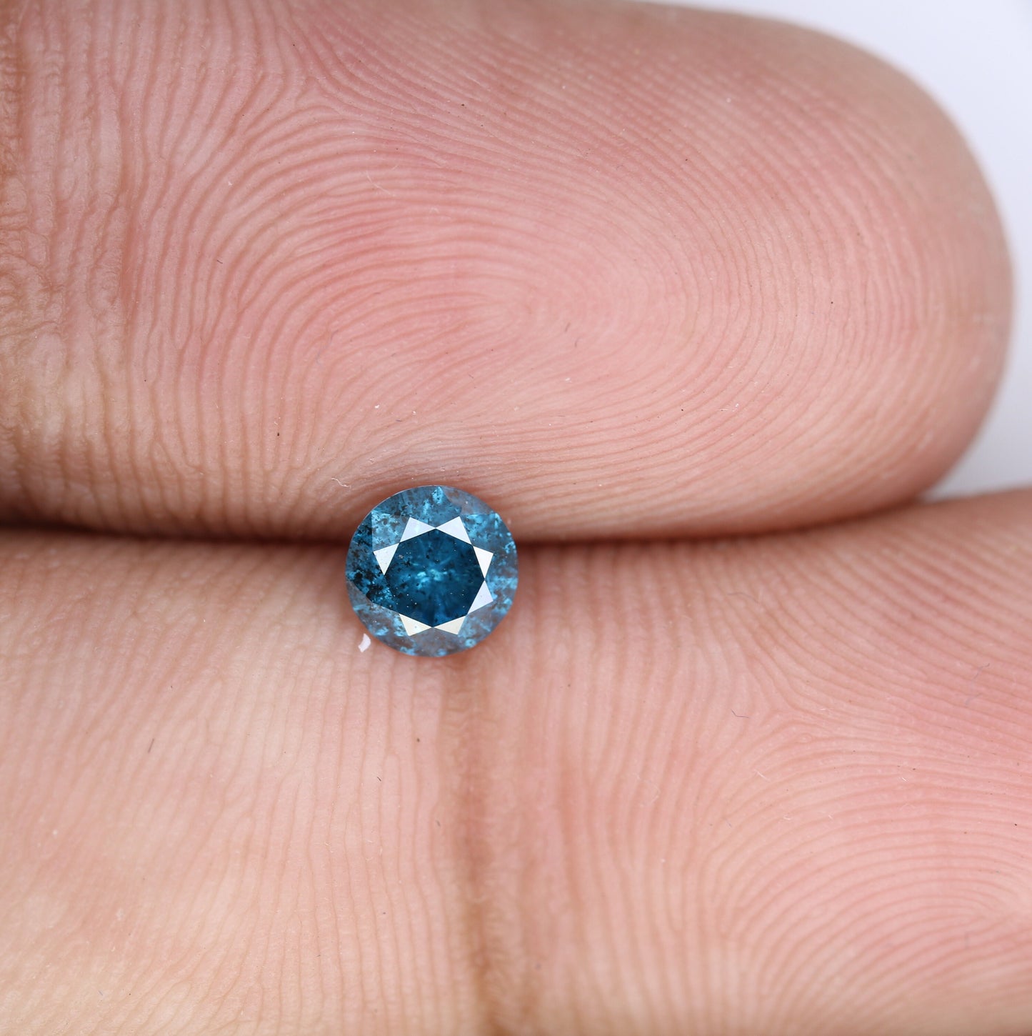 0.46 CT Round Brilliant Blue Diamond for Engagement Rings | Ideal for Gold Ring Settings