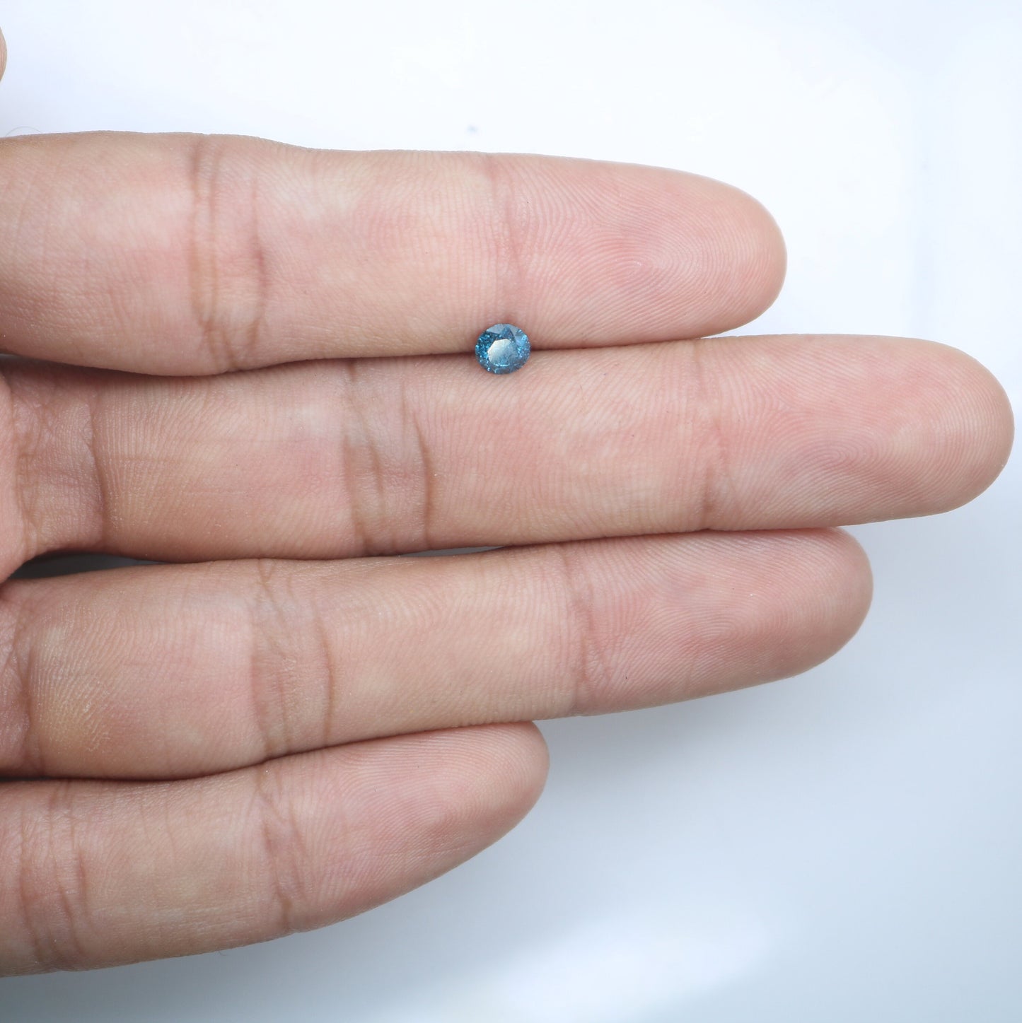 0.46 CT Round Brilliant Blue Diamond for Engagement Rings | Ideal for Gold Ring Settings