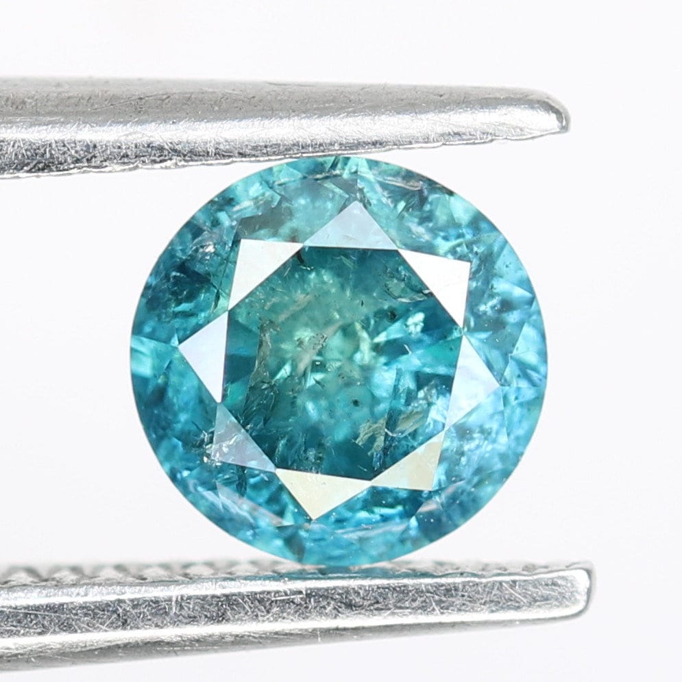 0.46 CT Blue Round Brilliant Cut Diamond for Engagement Rings | Ideal for Gold Ring Settings