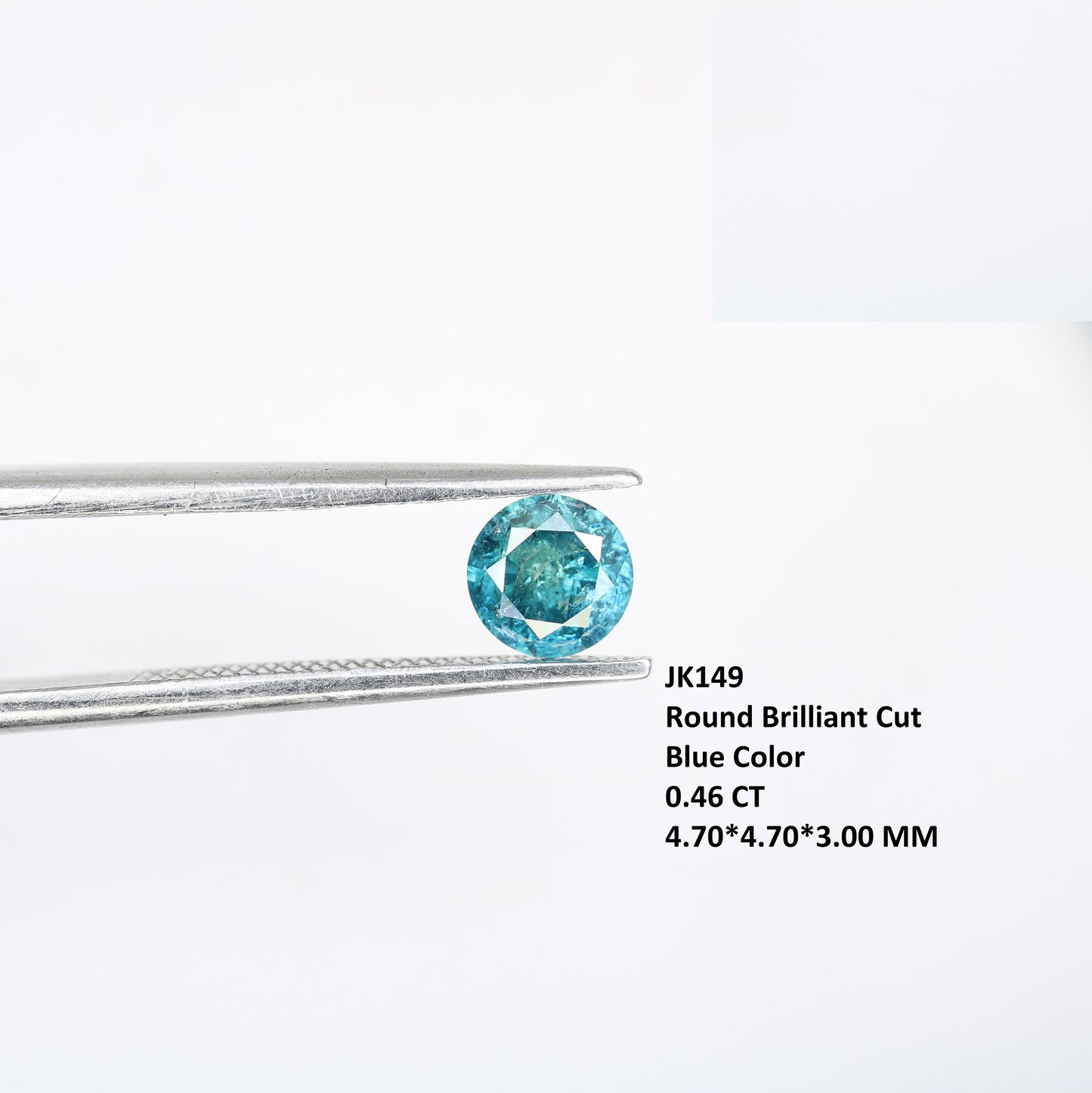 0.46 CT Blue Round Brilliant Cut Diamond for Engagement Rings | Ideal for Gold Ring Settings