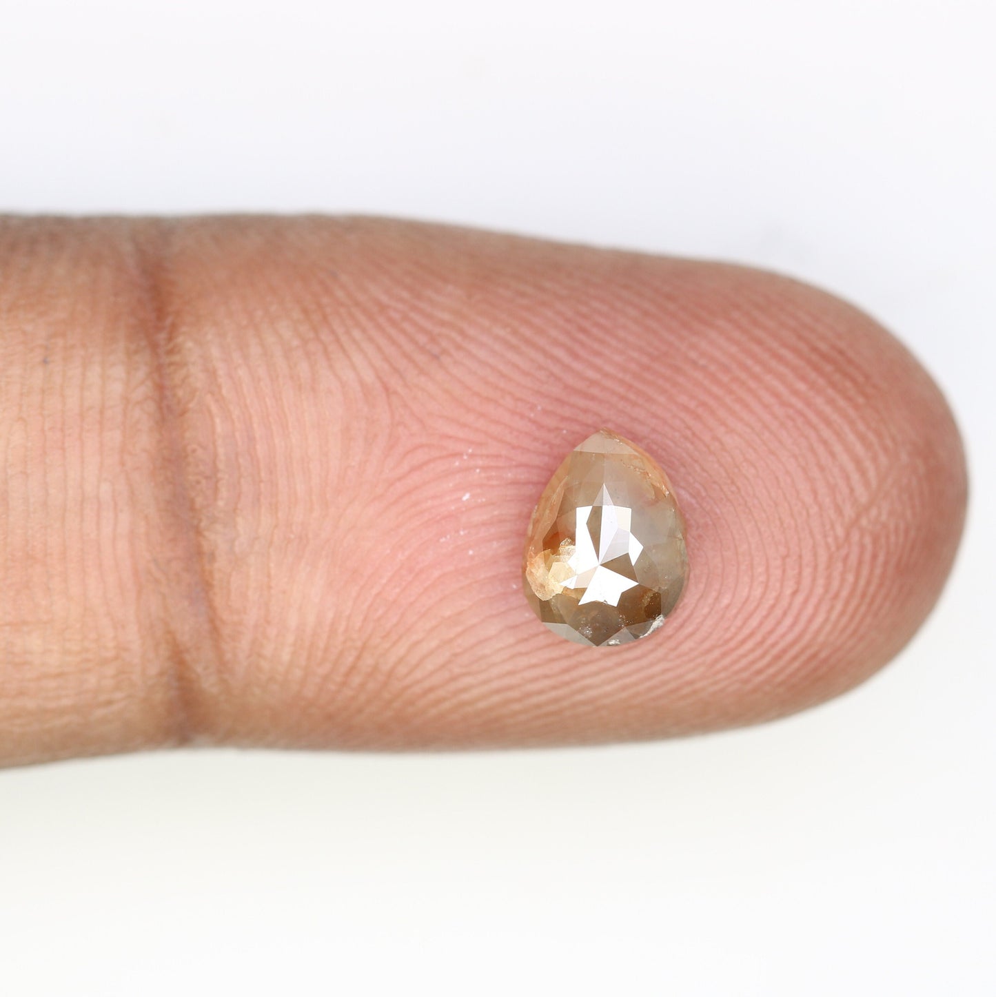 Pear Shape Salt and Pepper Peach Diamond Ring | Unique Gold Ring | Natural Diamond Jewelry