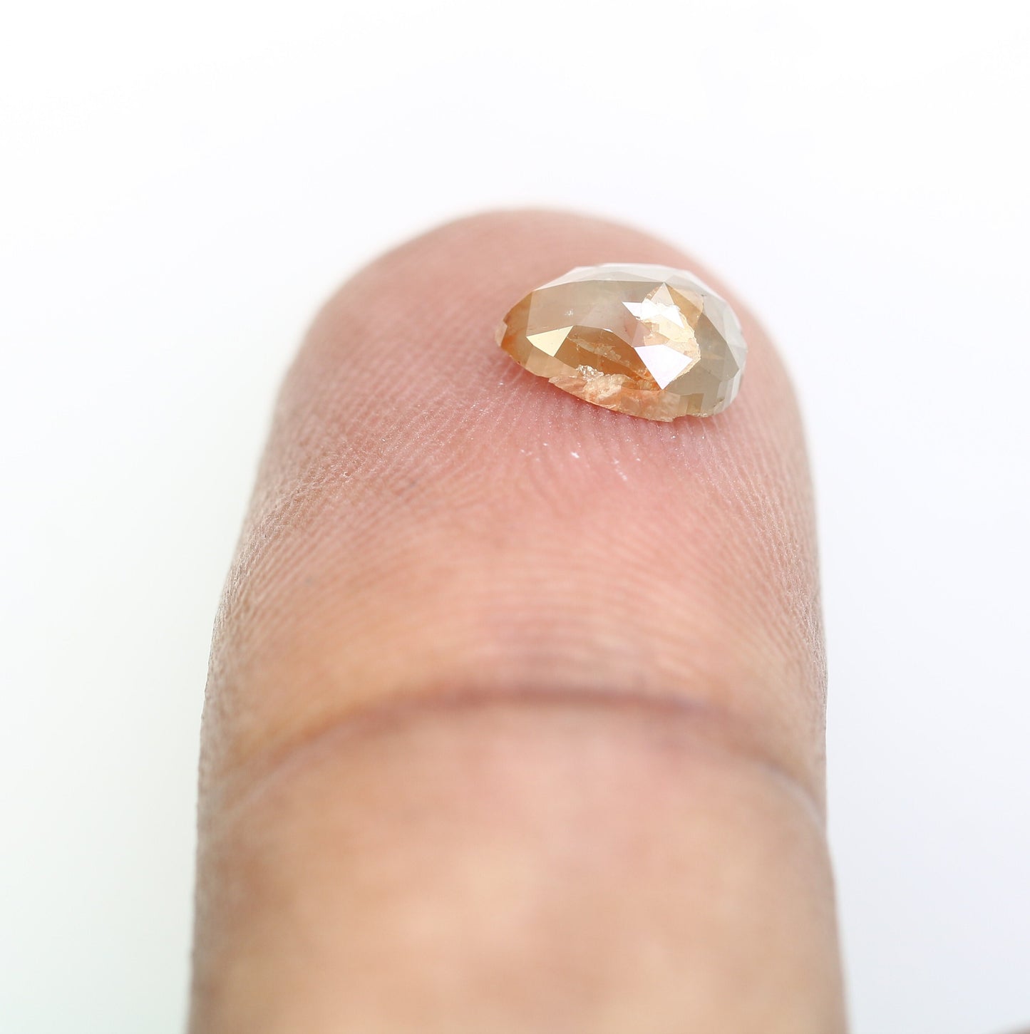 Pear Shape Salt and Pepper Peach Diamond Ring | Unique Gold Ring | Natural Diamond Jewelry