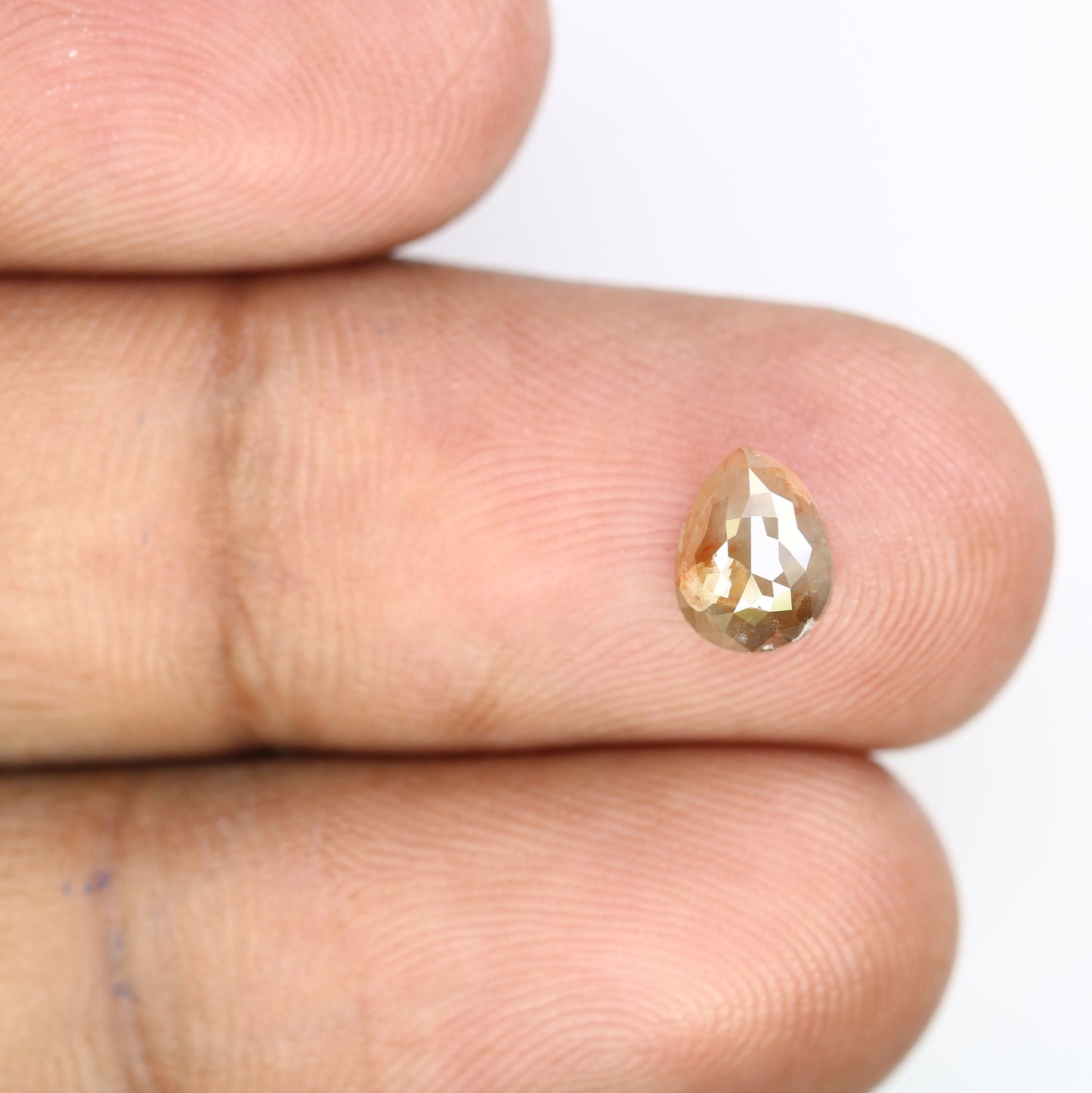 Pear Shape Salt and Pepper Peach Diamond Ring | Unique Gold Ring | Natural Diamond Jewelry