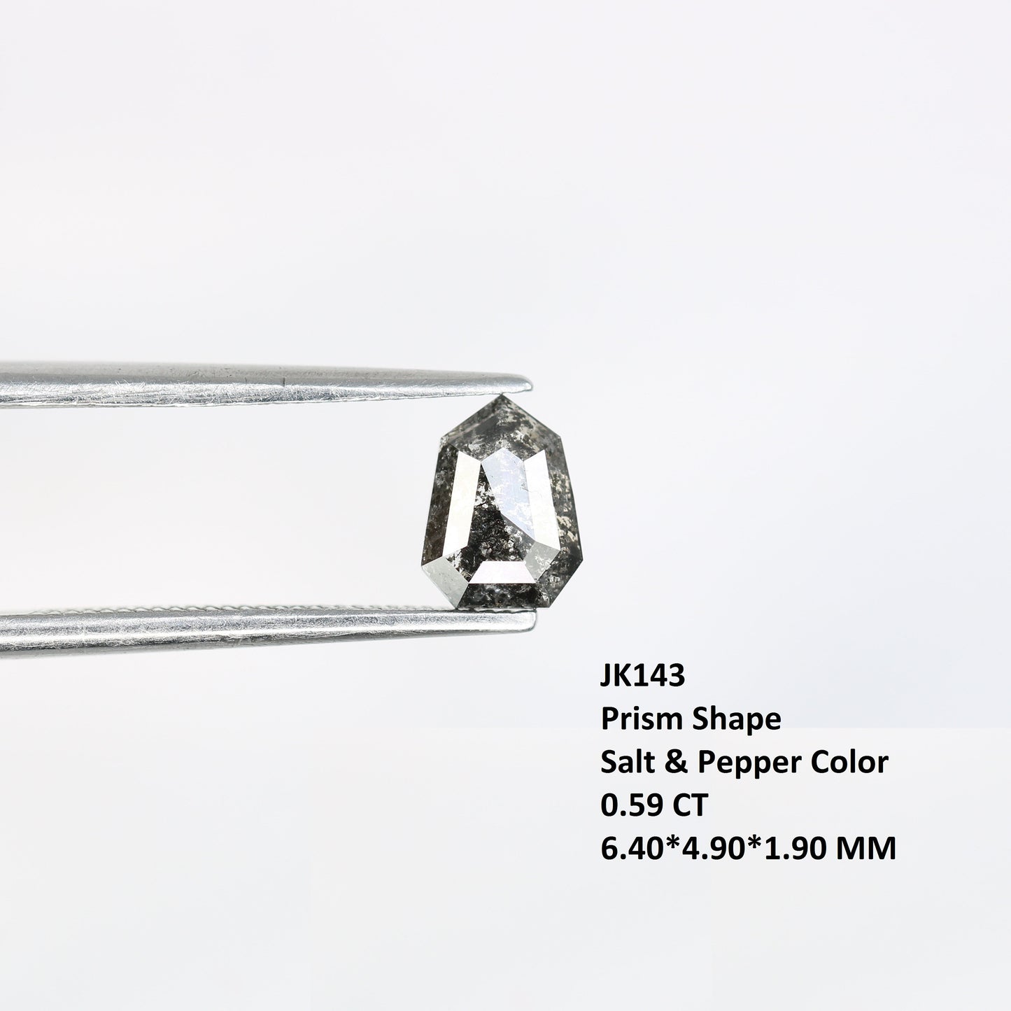 0.59 CT Natural Prism Cut Salt and Pepper Diamond For handmade necklace pendant Black/Grey crystal Diamond For Engagement Ring Gift for Her