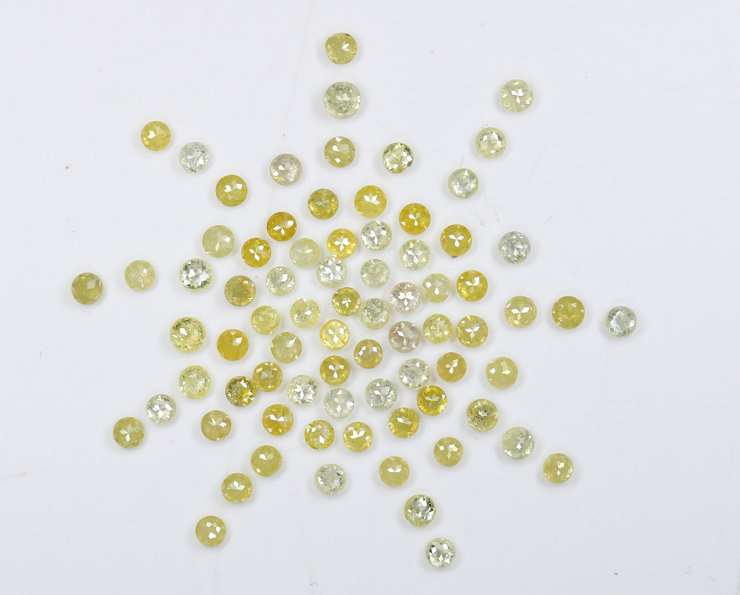 Color Diamonds Old Rose Cut Round/ Yellow Diamond Rose Cut Size Approx 1.8 - 2 mm /Rare Diamond CollectionFor Gold Ring Diamonds