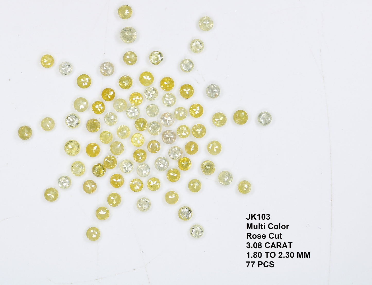 Color Diamonds Old Rose Cut Round/ Yellow Diamond Rose Cut Size Approx 1.8 - 2 mm /Rare Diamond CollectionFor Gold Ring Diamonds