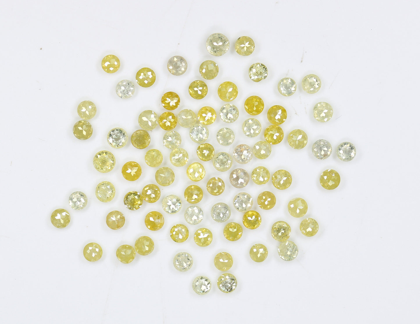 Color Diamonds Old Rose Cut Round/ Yellow Diamond Rose Cut Size Approx 1.8 - 2 mm /Rare Diamond CollectionFor Gold Ring Diamonds