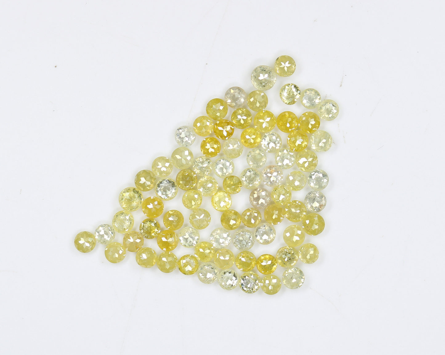 Color Diamonds Old Rose Cut Round/ Yellow Diamond Rose Cut Size Approx 1.8 - 2 mm /Rare Diamond CollectionFor Gold Ring Diamonds