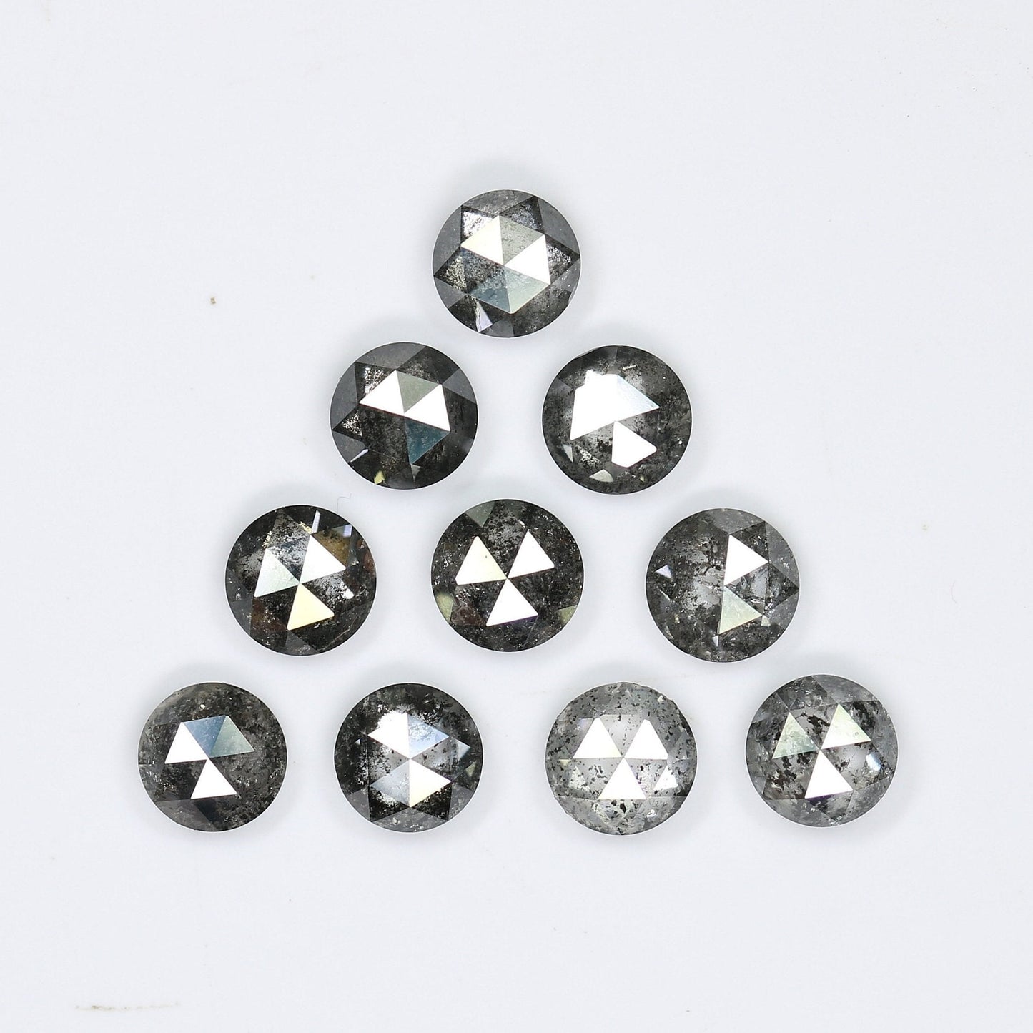 4 MM | Salt And Pepper Diamond | Round Rose Cut Diamond | Natural Loose Diamond For Earring Pair & Wedding Ring, Necklace |For Gold Ring