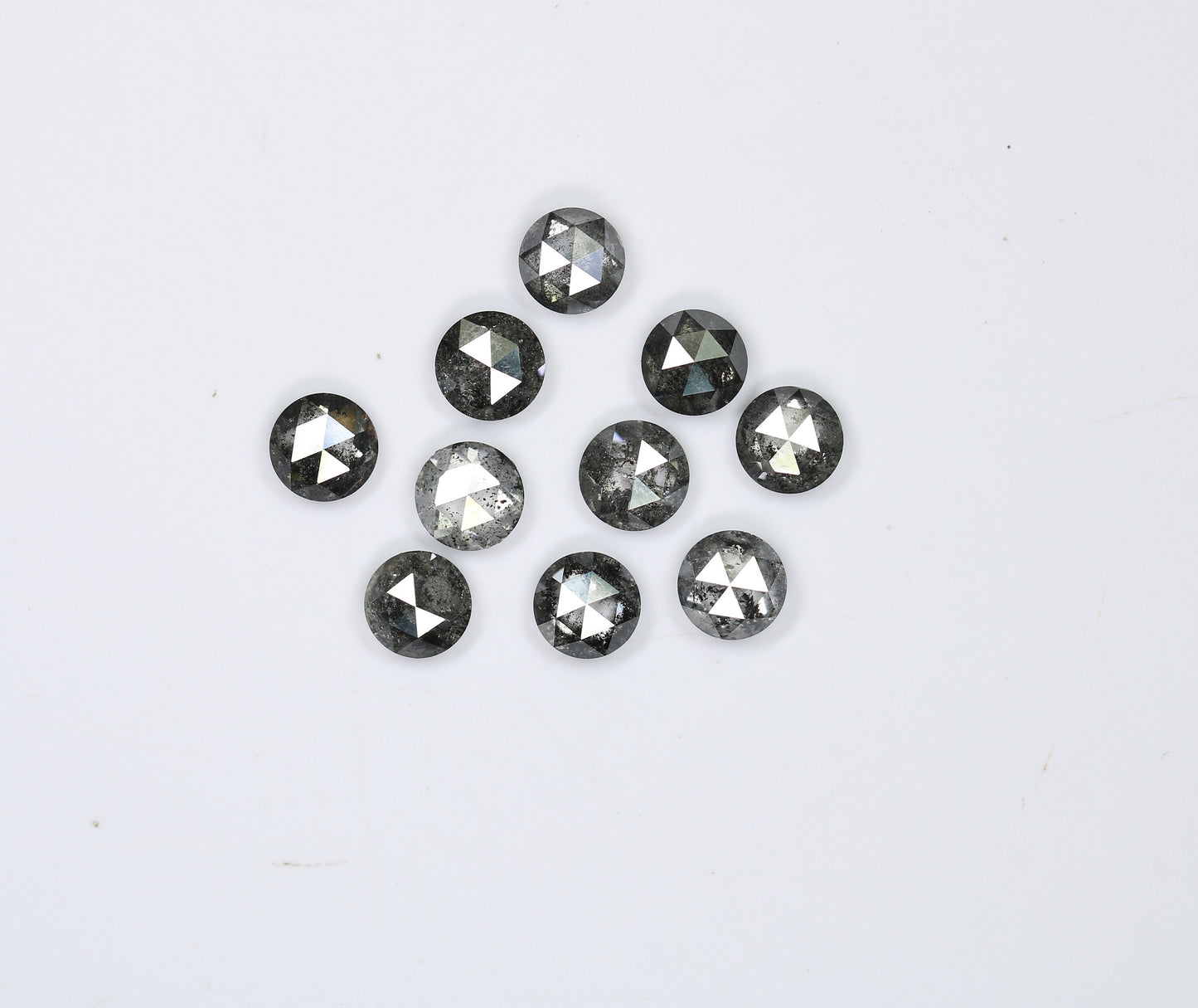 4 MM | Salt And Pepper Diamond | Round Rose Cut Diamond | Natural Loose Diamond For Earring Pair & Wedding Ring, Necklace |For Gold Ring