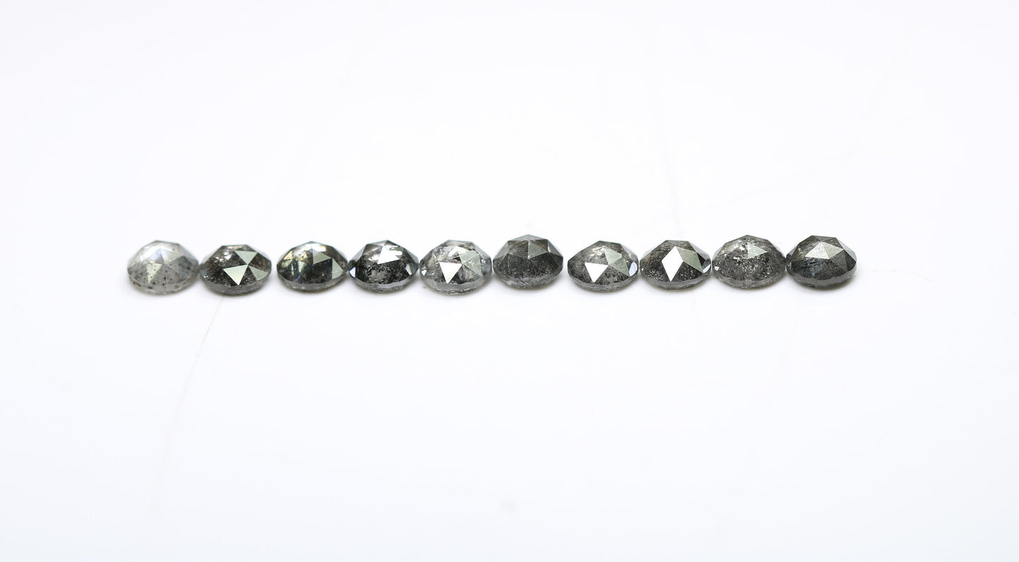 4 MM | Salt And Pepper Diamond | Round Rose Cut Diamond | Natural Loose Diamond For Earring Pair & Wedding Ring, Necklace |For Gold Ring