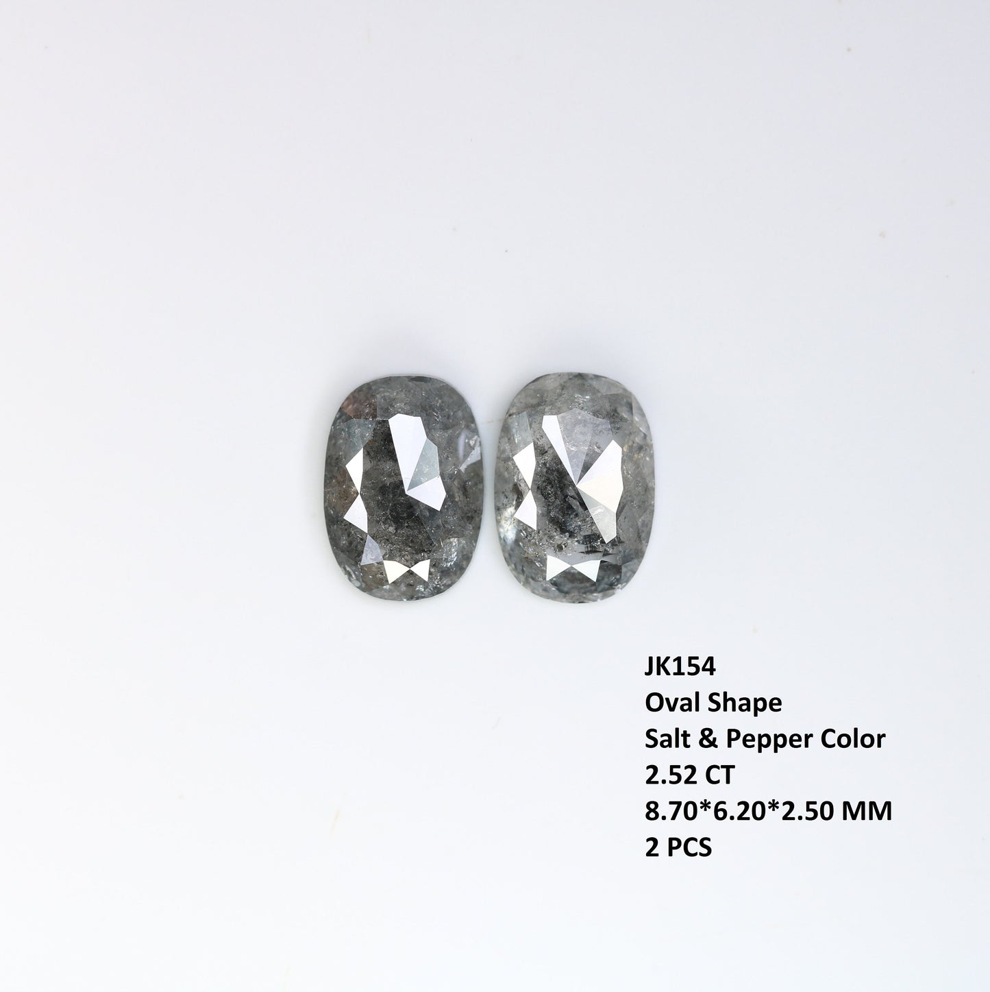 2.52 CT Loose Pair Salt and Pepper Diamond, Natural Loose Diamond, Fancy Diamond for Wedding Ring & Earring, jewelry gift for women Diamonds