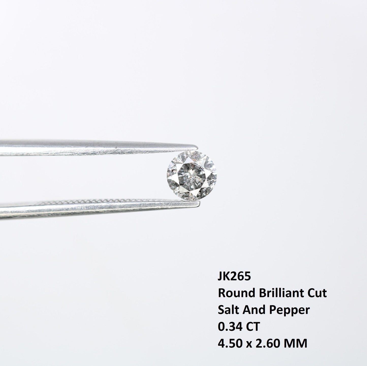 0.34 CT Round Cut Loose Salt and Pepper Diamond | Natural Ethical Gem | Ideal for Engagement, Anniversary, or Promise Jewelry | Vintage Gift