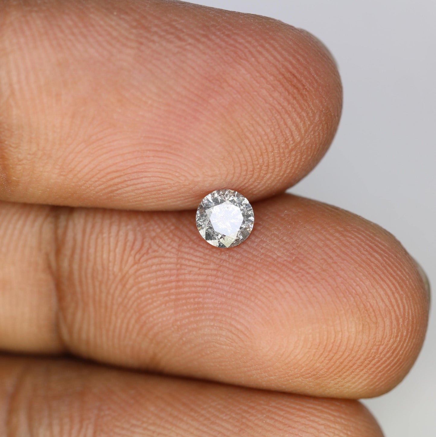 0.36 CT Loose Salt and Pepper Round Cut Diamond | Natural Ethical Gem | Unique Engagement Stone | Rustic Boho Vintage Jewelry