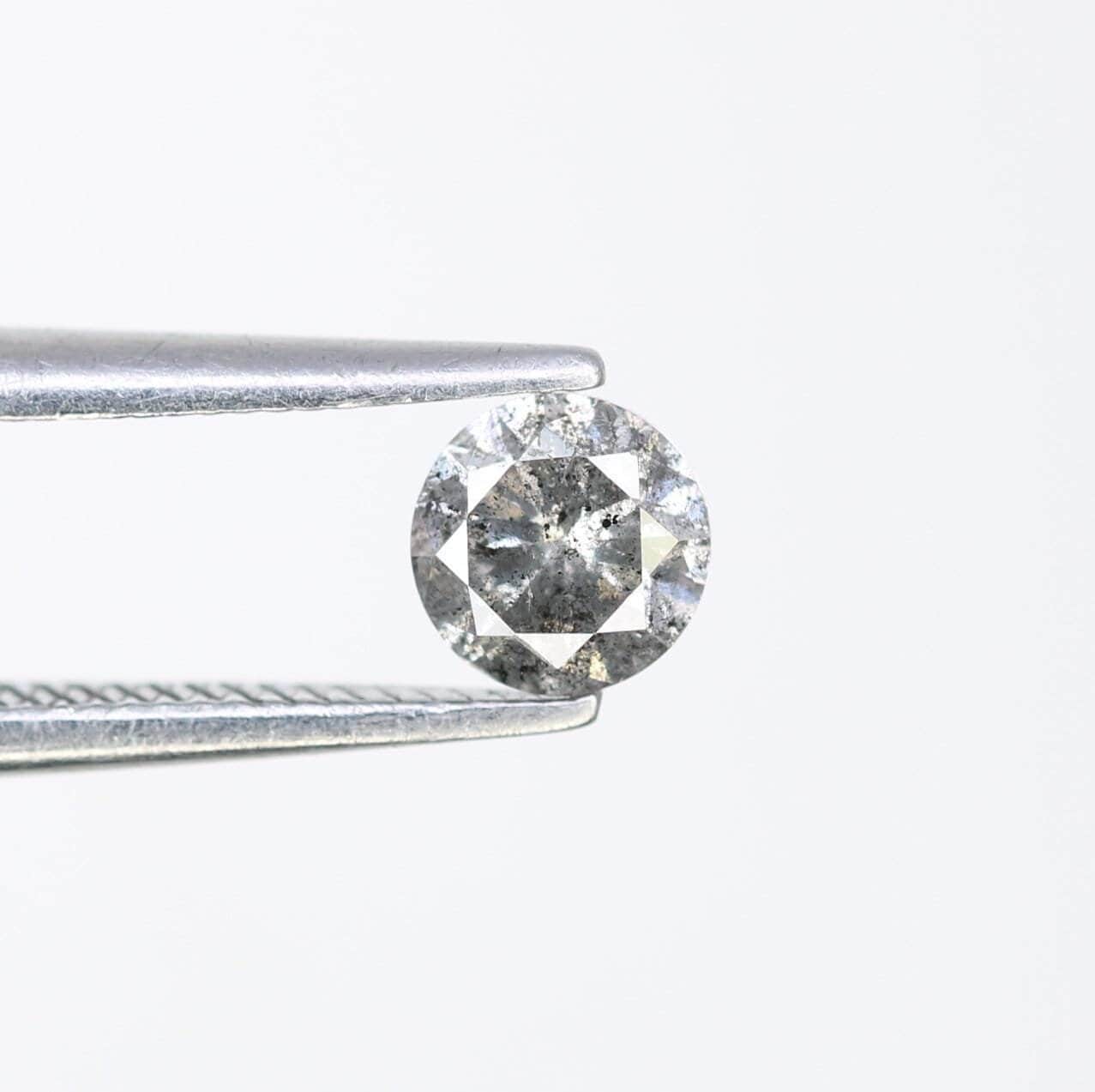 0.40 CT Loose Salt and Pepper Round Cut Diamond | Natural Ethical Gemstone | Unique Engagement Ring Alternative | Rustic Jewelry |