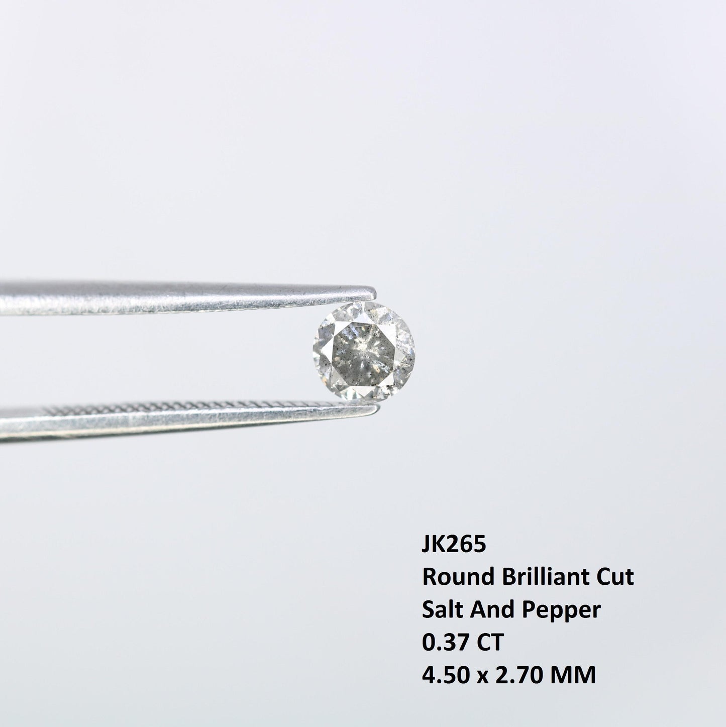 0.37 CT Loose Salt and Pepper Round Cut Diamond | Natural Gemstone | Engagement, Anniversary Ring | Unique Jewelry Gift | Mother's Day