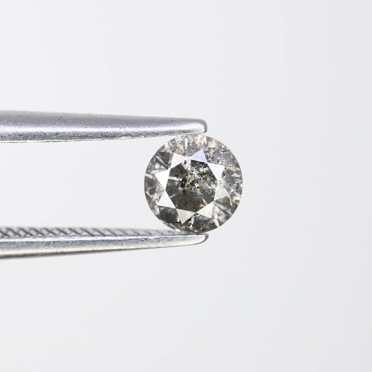 0.37 CT Loose Salt and Pepper Round Cut Diamond | Natural Ethical Gem | Engagement, Anniversary Gift | Great for Holidays & Mother's Day