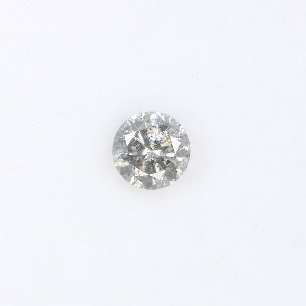 0.41 CT Loose Salt and Pepper Round Cut Diamond | Ethical Natural Gemstone | Unique Engagement Ring Alternative | Rustic Bohemian Jewelry