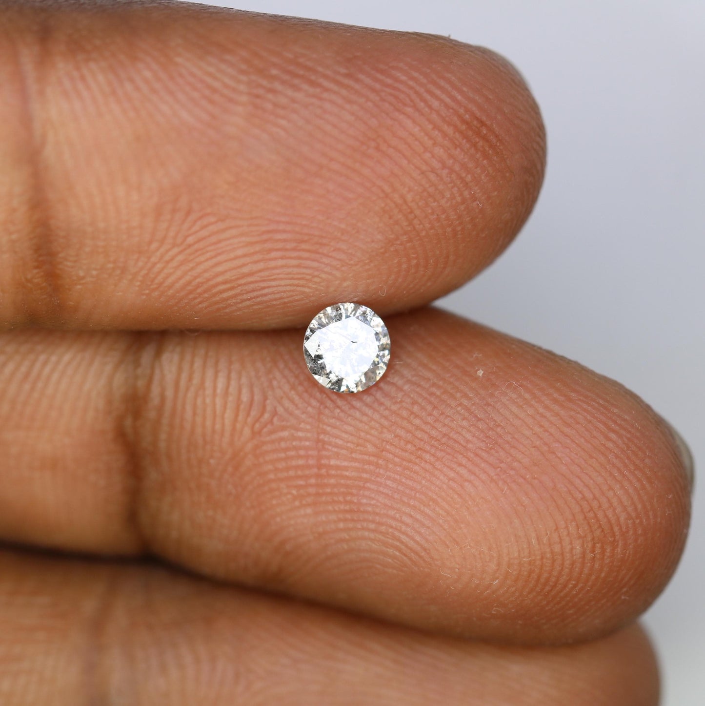 0.37 CT Loose Salt and Pepper Round Cut Diamond | Natural Gemstone Perfect for Engagement, Anniversary Ring Holiday & Mother's Day Gift