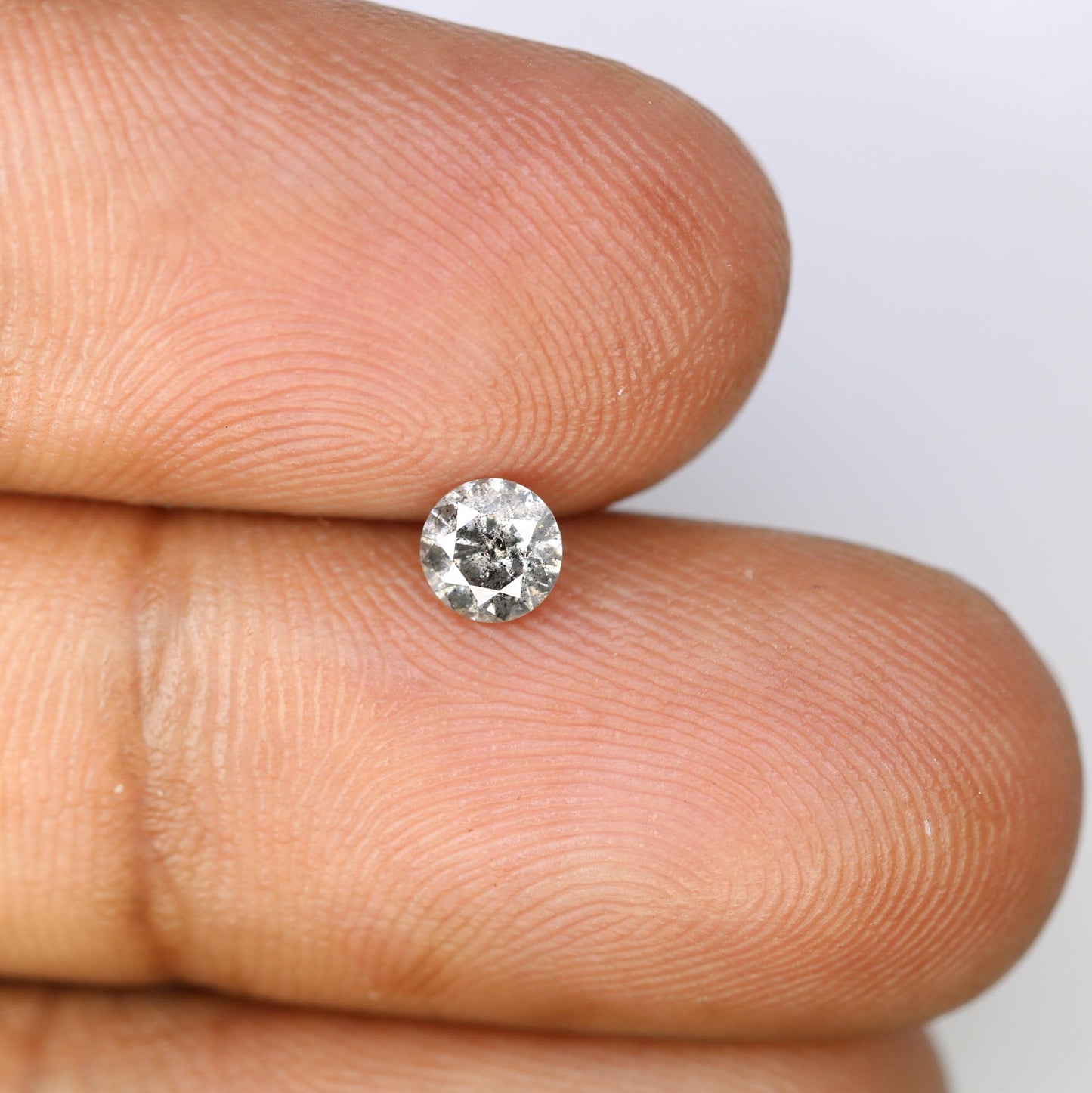 0.37 CT Loose Salt and Pepper Round Cut Diamond | Natural Ethical Gem | Engagement, Anniversary Gift | Great for Holidays & Mother's Day