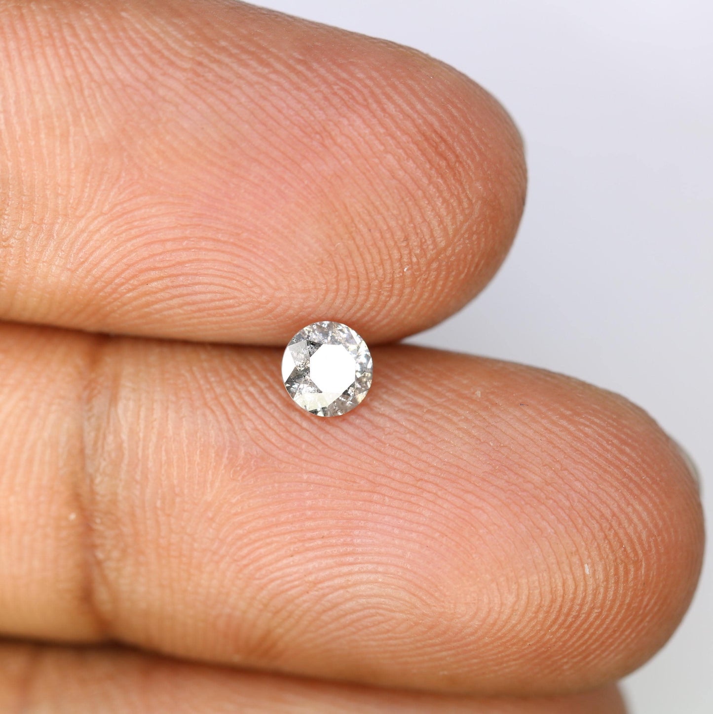 0.37 CT Loose Salt and Pepper Round Cut Diamond | Natural Ethical Gem | Engagement, Anniversary Gift | Great for Holidays & Mother's Day