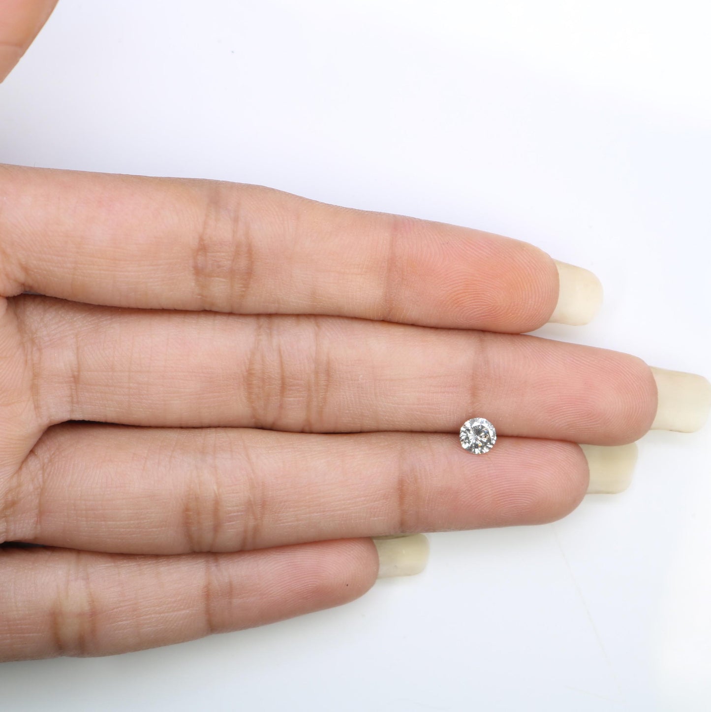 0.37 CT Loose Salt and Pepper Round Cut Diamond | Natural Gemstone Perfect for Engagement, Anniversary Ring Holiday & Mother's Day Gift