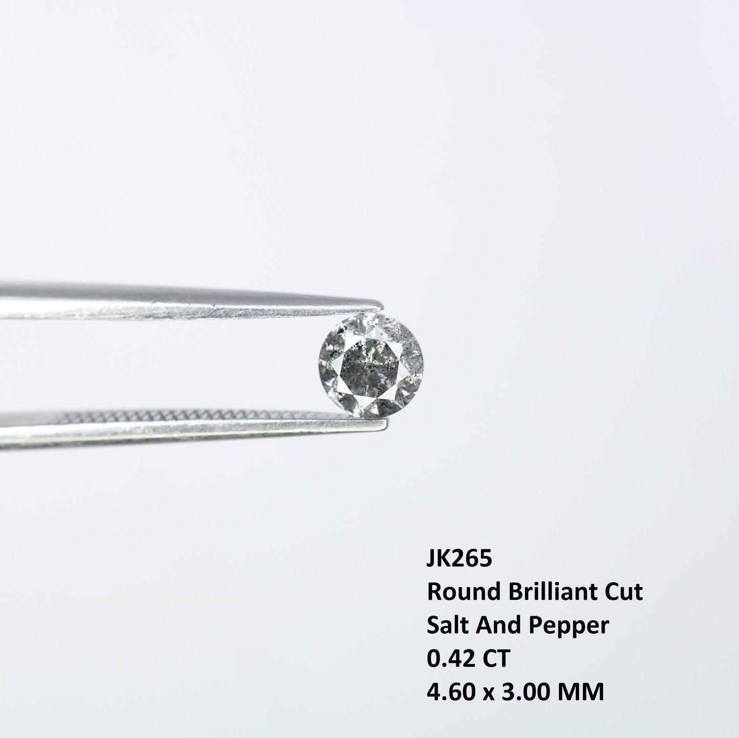 0.42 CT Salt and Pepper Round Cut Loose Diamond | Natural Perfect for Engagement, Anniversary, or Jewelry | Holidays & Special Occasions