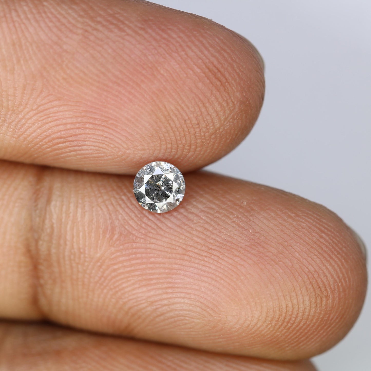 0.42 CT Salt and Pepper Round Cut Loose Diamond | Natural Perfect for Engagement, Anniversary, or Jewelry | Holidays & Special Occasions