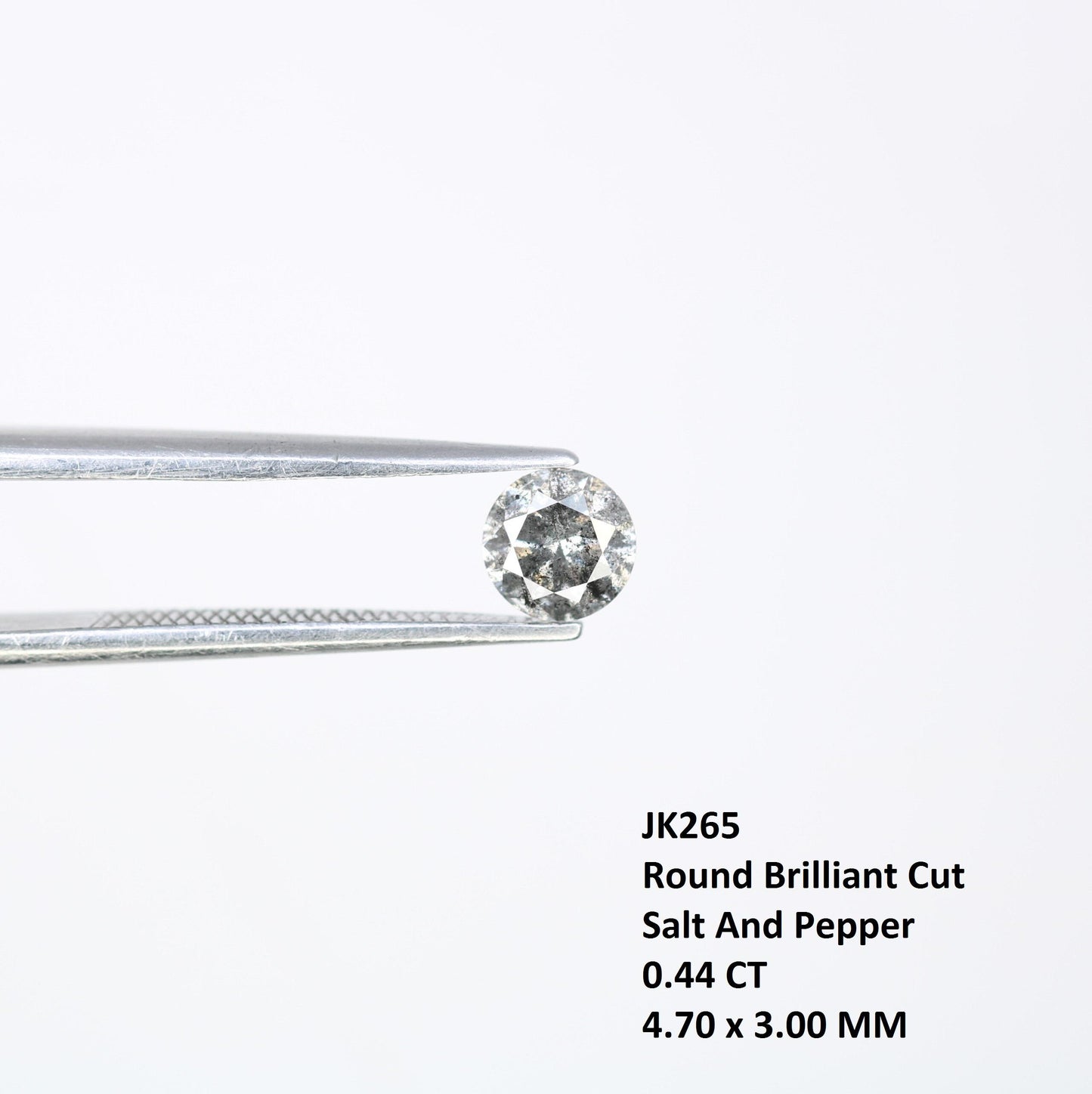 0.44 CT Round Cut Loose Salt and Pepper Diamond | Natural Ethical Gemstone | Engagement, Anniversary | Perfect for Holidays & Celebrations
