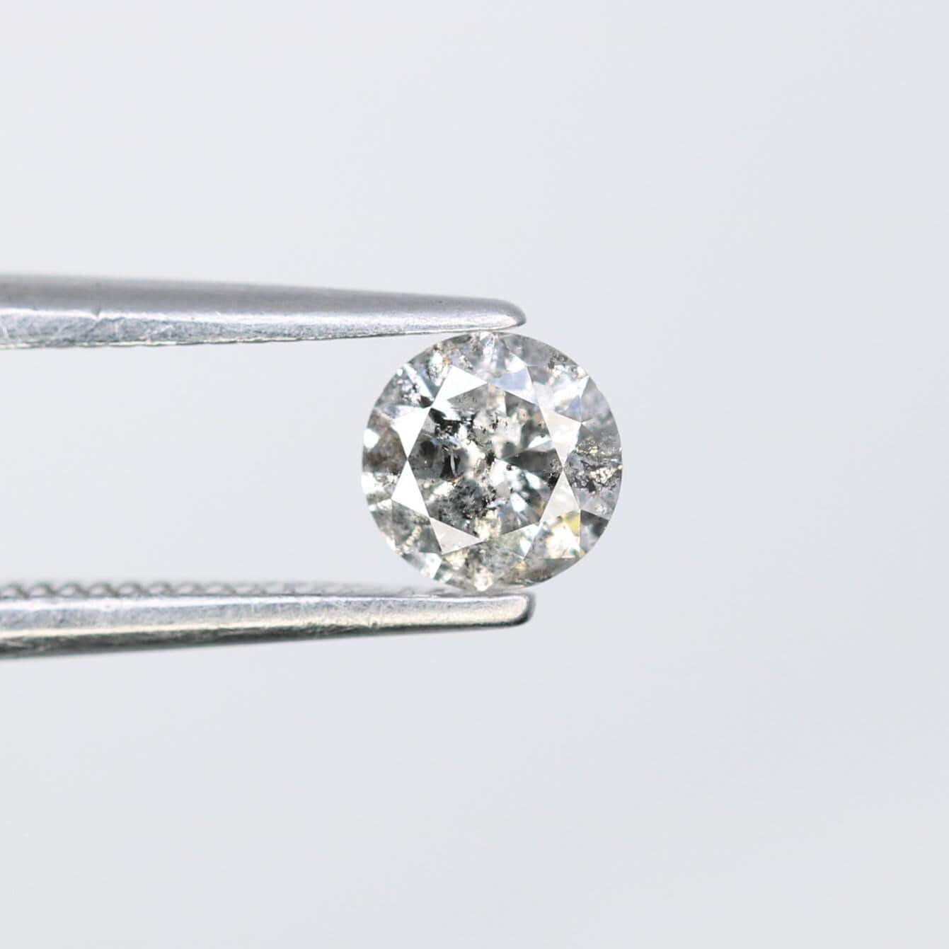 0.36 CT Loose Round Cut Salt and Pepper Diamond | Ethical Gem | Perfect for Engagement, Anniversary, or Promise Ring | Unique Vintage Gift
