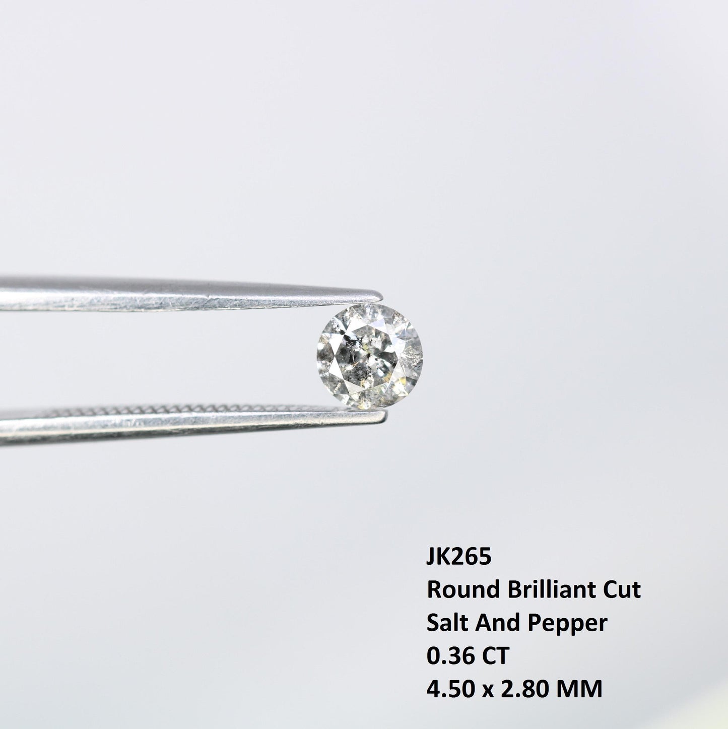 0.36 CT Loose Round Cut Salt and Pepper Diamond | Ethical Gem | Perfect for Engagement, Anniversary, or Promise Ring | Unique Vintage Gift