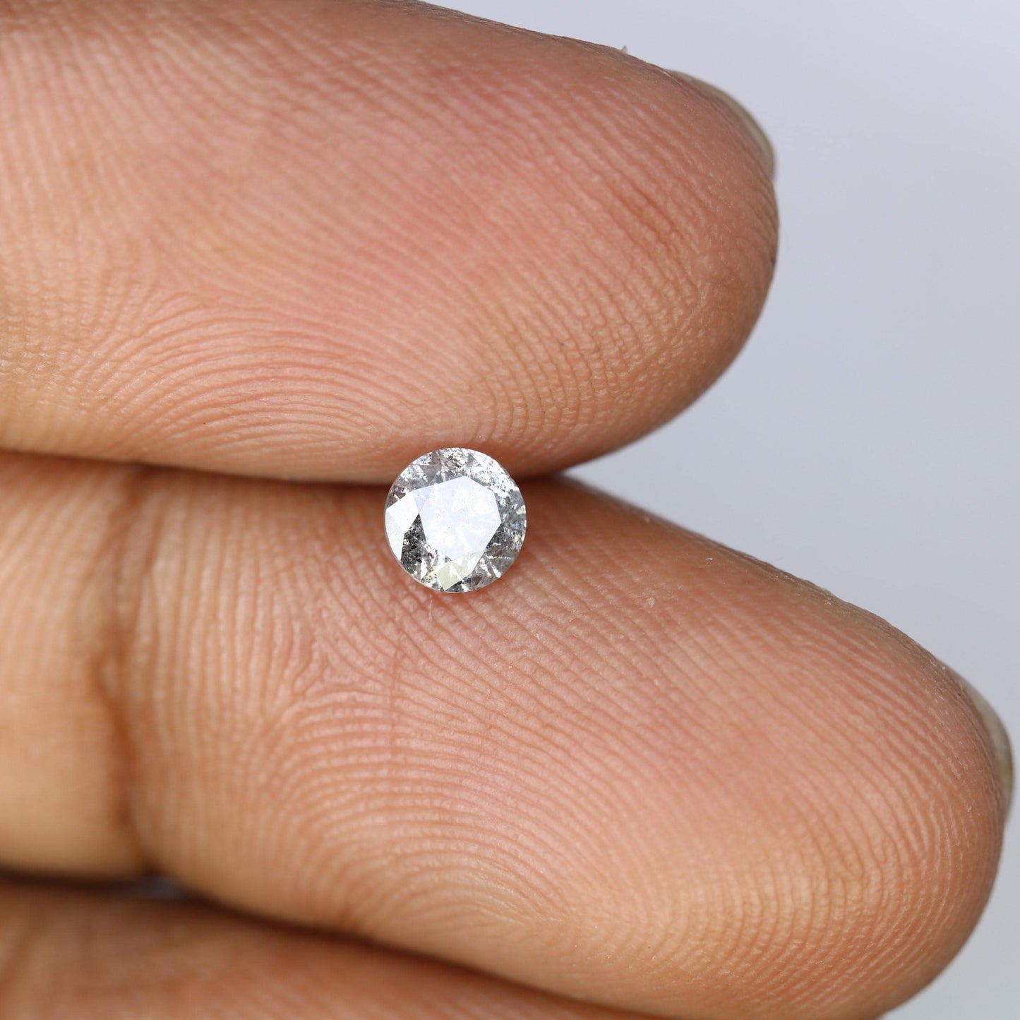 0.42 CT Salt and Pepper Round Cut Loose Diamond | Natural Perfect for Engagement, Anniversary, or Jewelry | Holidays & Special Occasions