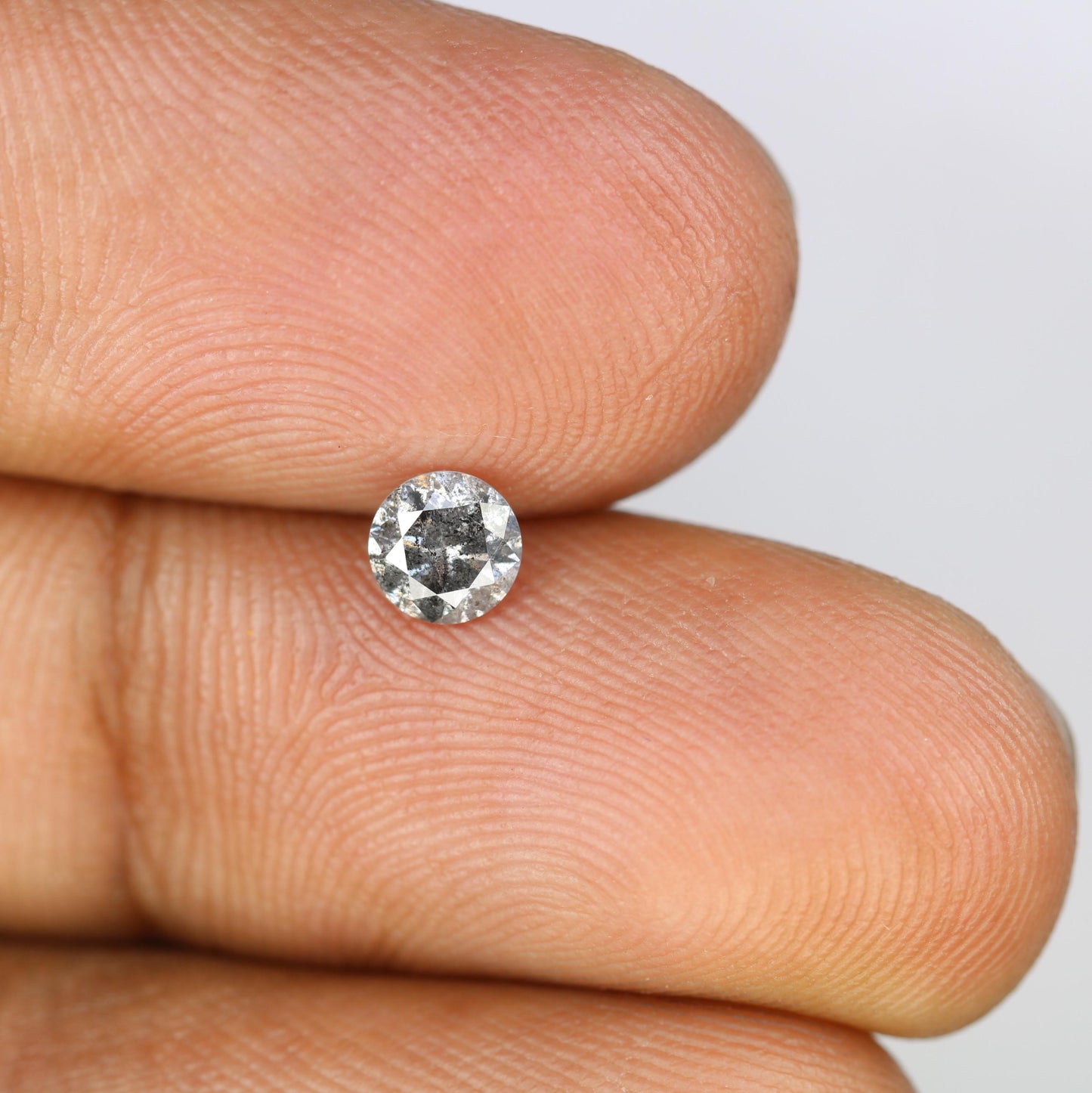0.44 CT Round Cut Loose Salt and Pepper Diamond | Natural Ethical Gemstone | Engagement, Anniversary | Perfect for Holidays & Celebrations