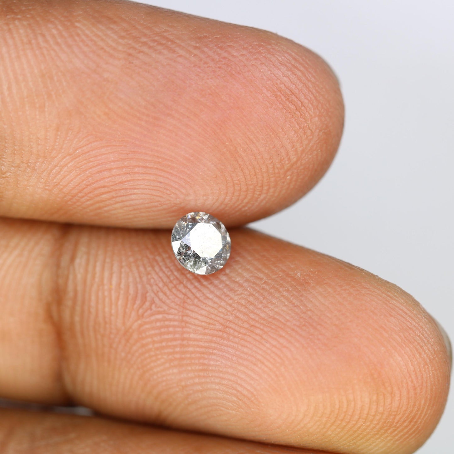 0.44 CT Round Cut Loose Salt and Pepper Diamond | Natural Ethical Gemstone | Engagement, Anniversary | Perfect for Holidays & Celebrations