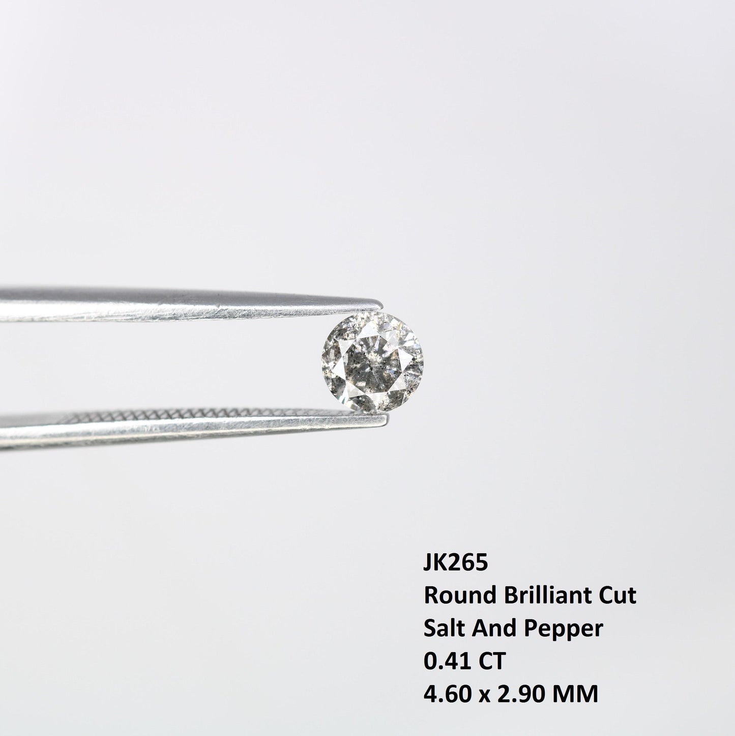 0.41 CT Raw Round Cut Salt and Pepper Diamond | Unique Ethical Gem | Perfect for Custom Engagement or Anniversary Rings | Special Gift Idea