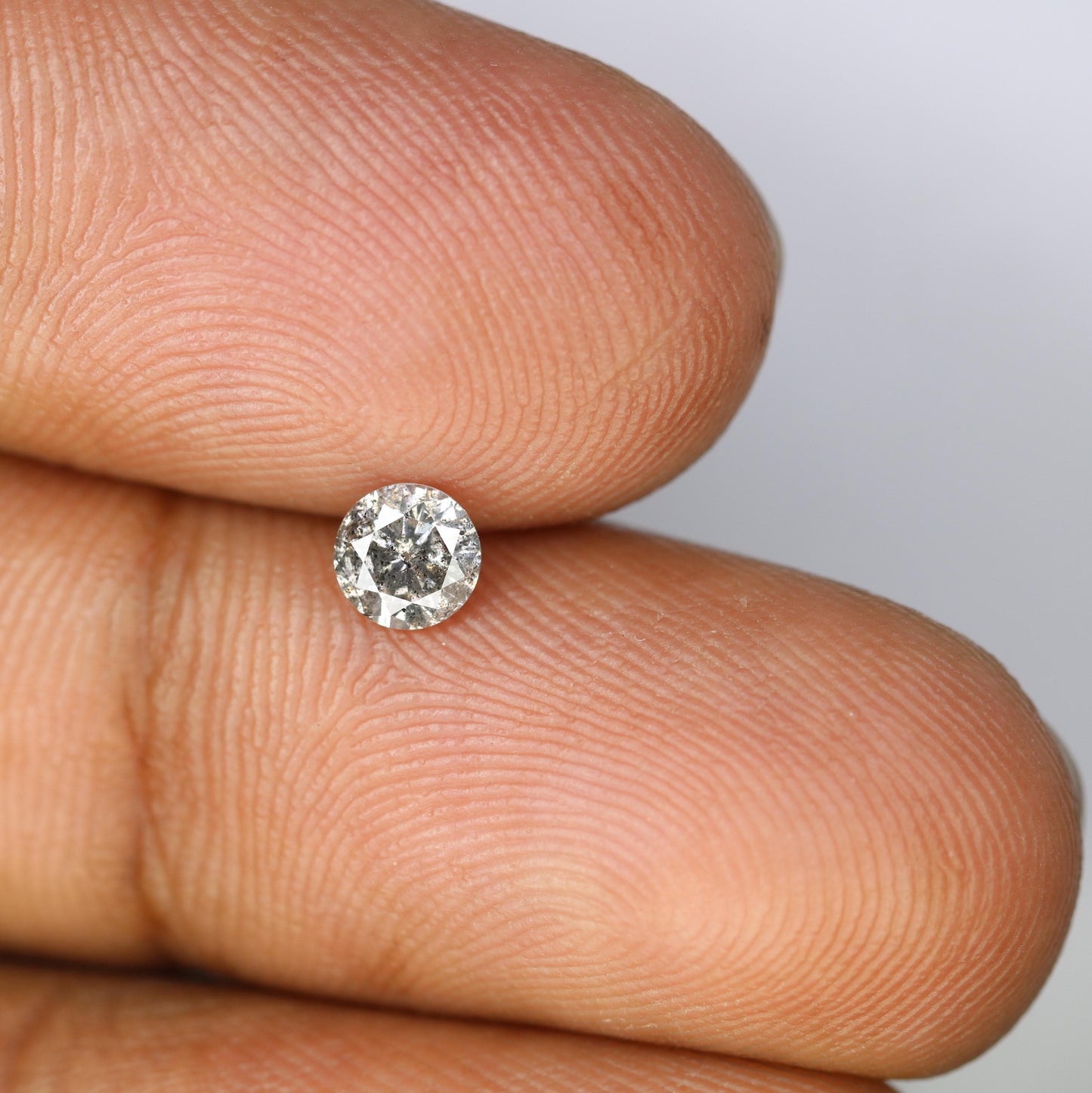 0.41 CT Raw Round Cut Salt and Pepper Diamond | Unique Ethical Gem | Perfect for Custom Engagement or Anniversary Rings | Special Gift Idea