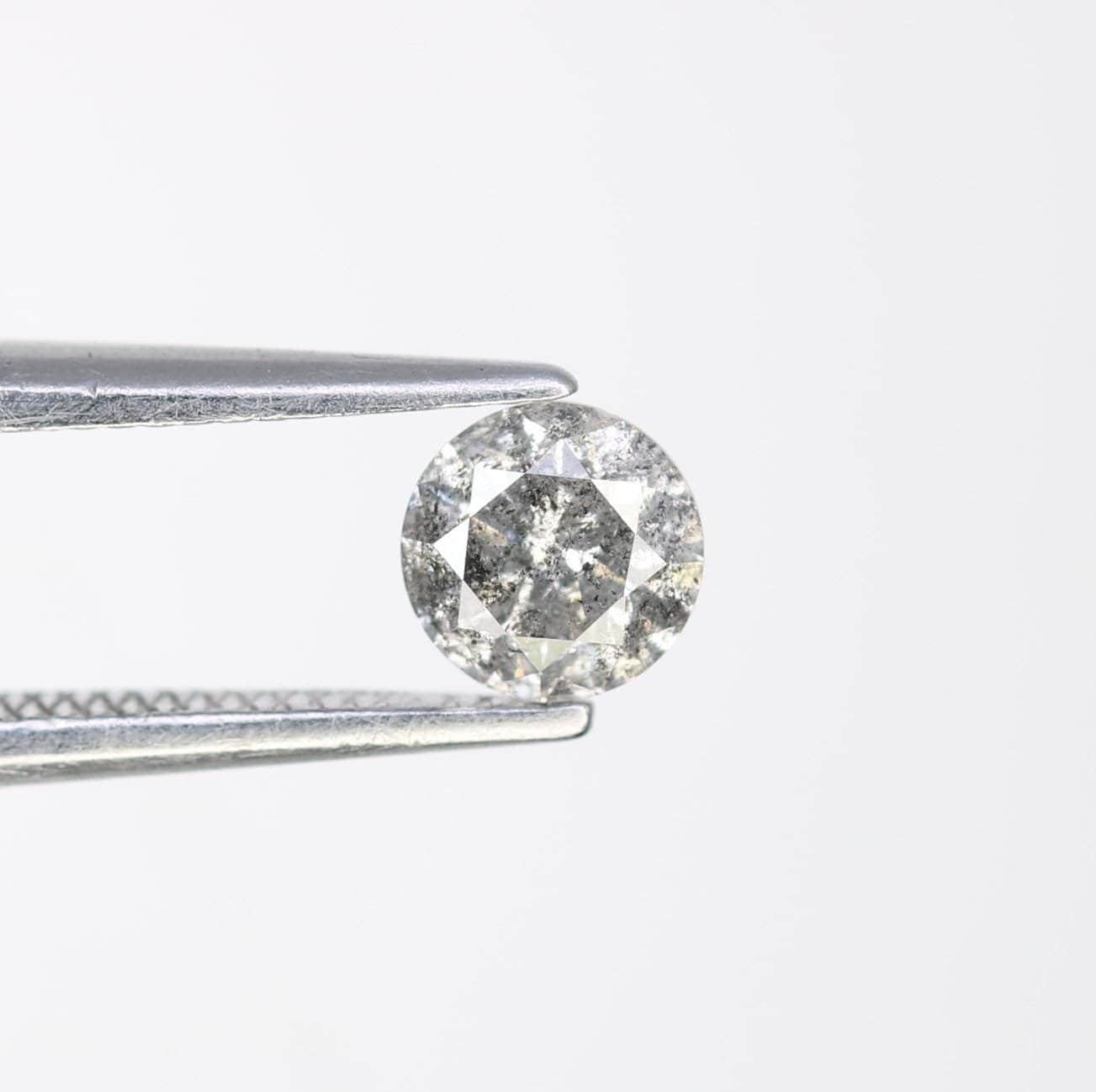 0.42 CT Unique Round Cut Salt and Pepper Diamond | Raw Natural Gem | Perfect for Custom Rings | Ideal for Weddings, Anniversaries, or Gifts