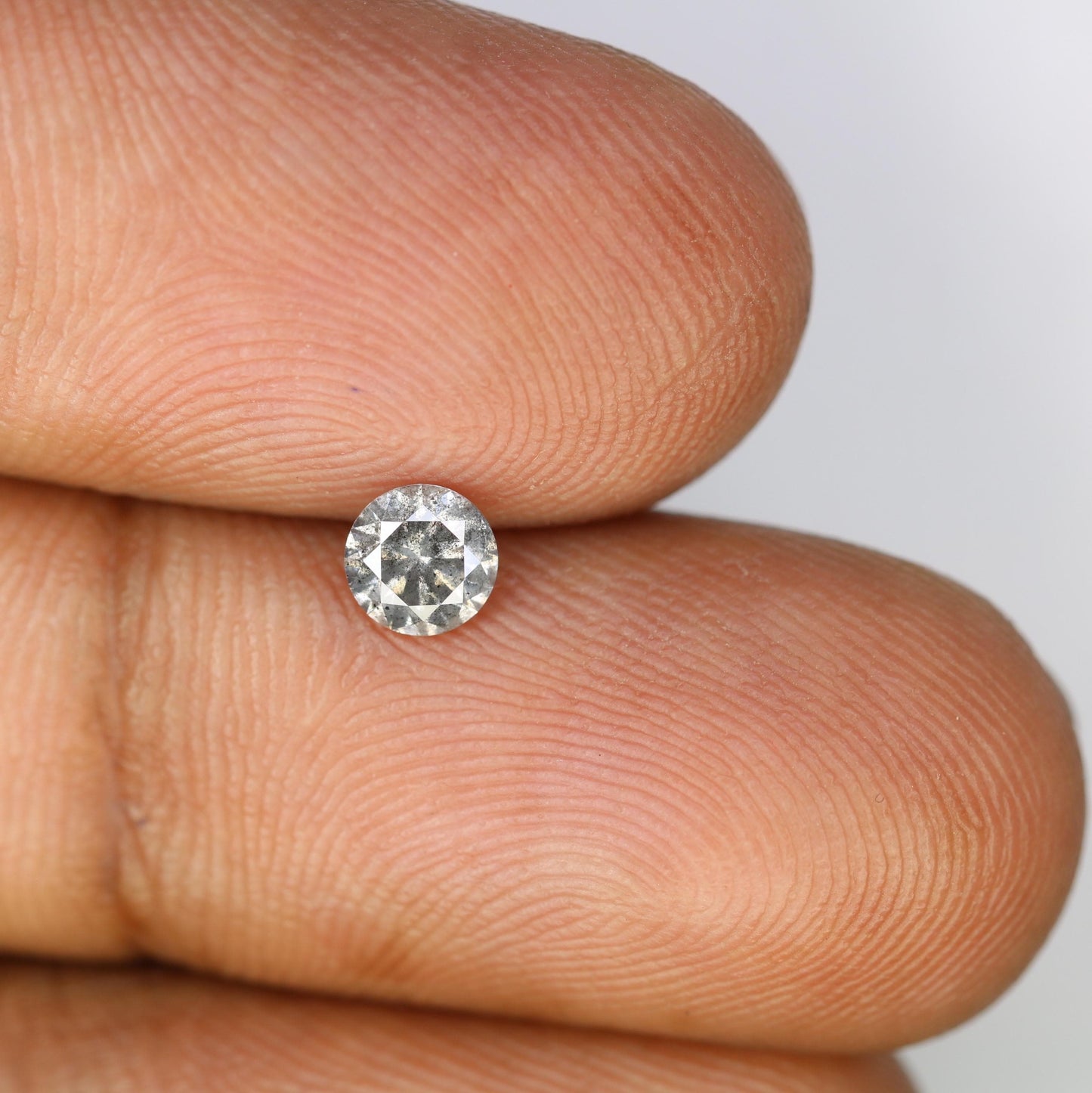 0.42 CT Loose Round Cut Salt and Pepper Diamond | Distinct Natural Gem | Perfect for Custom Jewelry | Gift for Engagements or Anniversaries