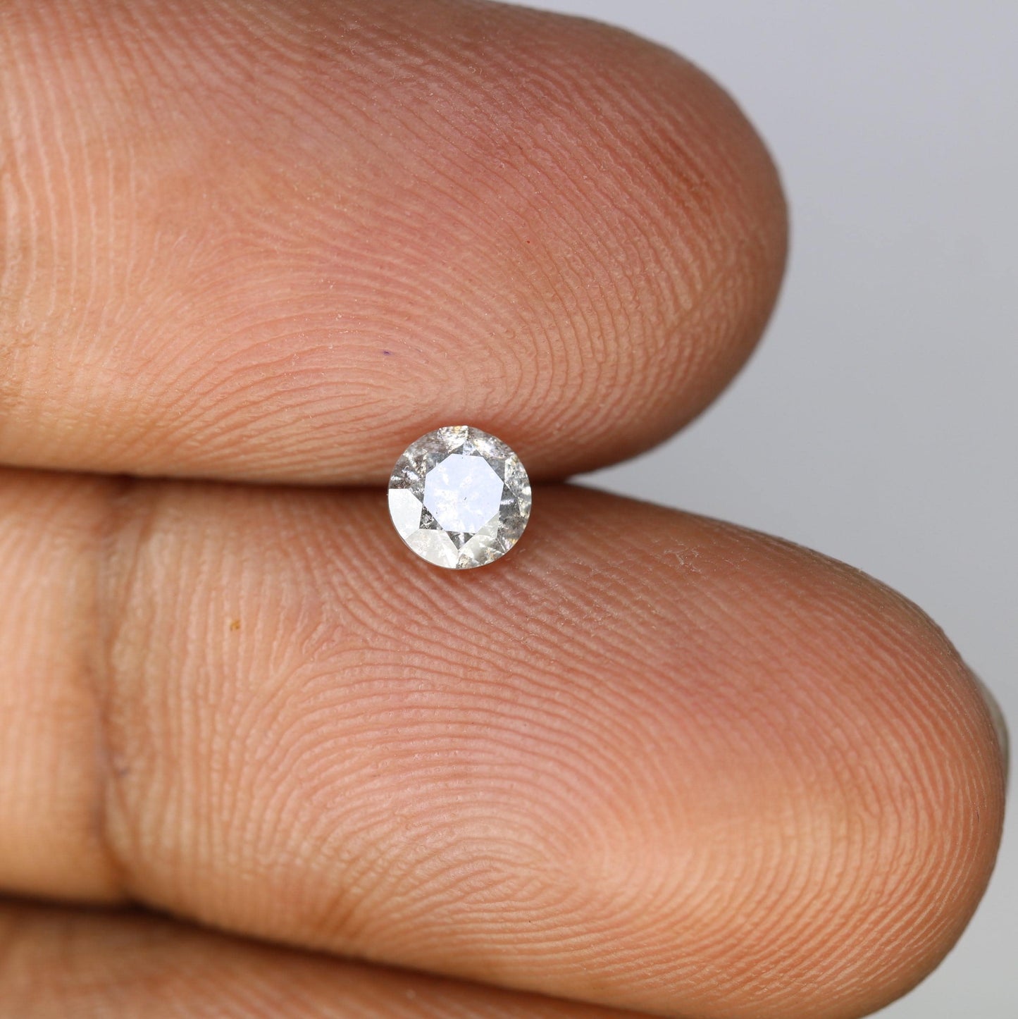 0.42 CT Unique Round Cut Salt and Pepper Diamond | Raw Natural Gem | Perfect for Custom Rings | Ideal for Weddings, Anniversaries, or Gifts