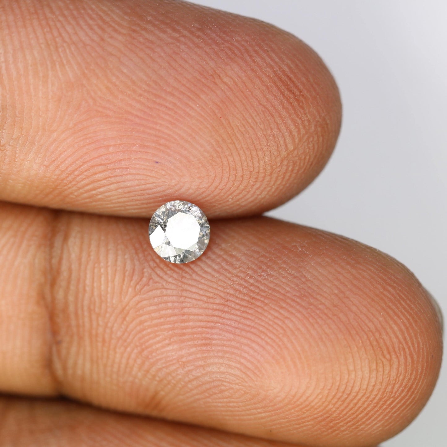 0.42 CT Loose Round Cut Salt and Pepper Diamond | Distinct Natural Gem | Perfect for Custom Jewelry | Gift for Engagements or Anniversaries