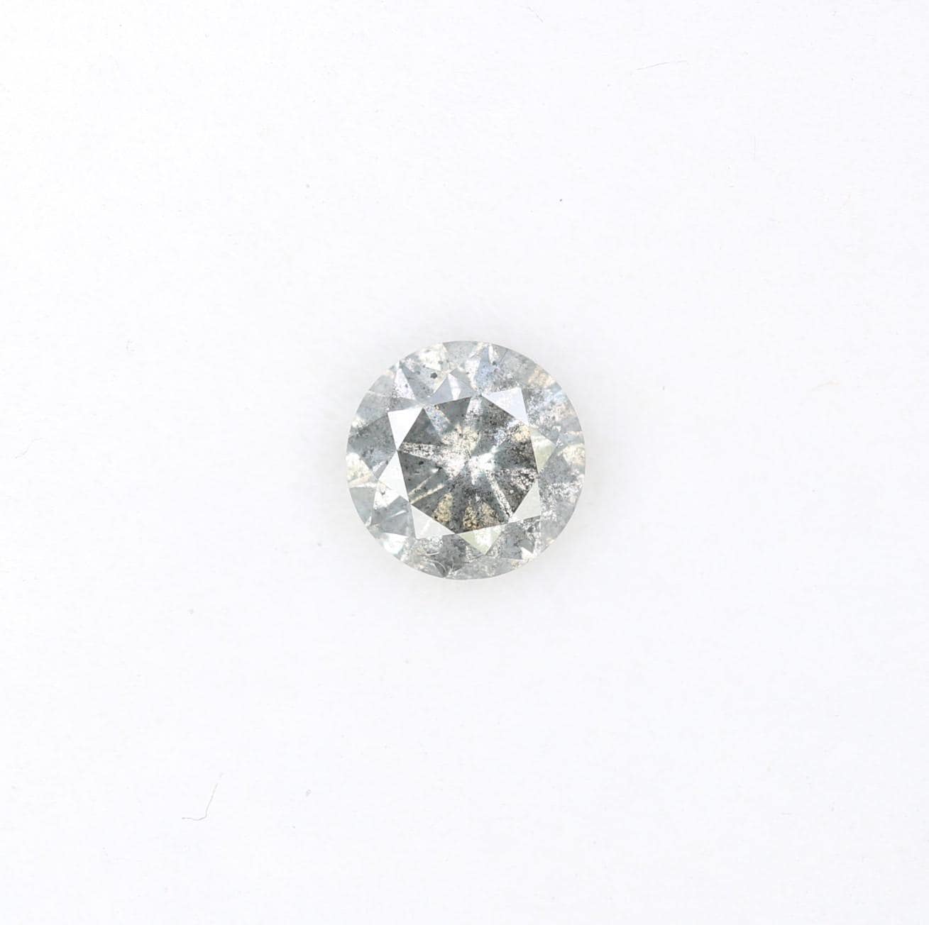 0.42 CT Loose Round Cut Salt and Pepper Diamond | Distinct Natural Gem | Perfect for Custom Jewelry | Gift for Engagements or Anniversaries