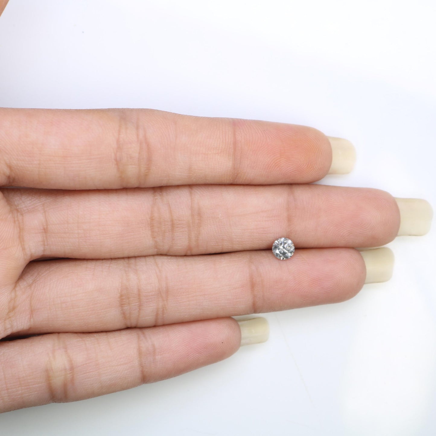 0.42 CT Loose Round Cut Salt and Pepper Diamond | Distinct Natural Gem | Perfect for Custom Jewelry | Gift for Engagements or Anniversaries