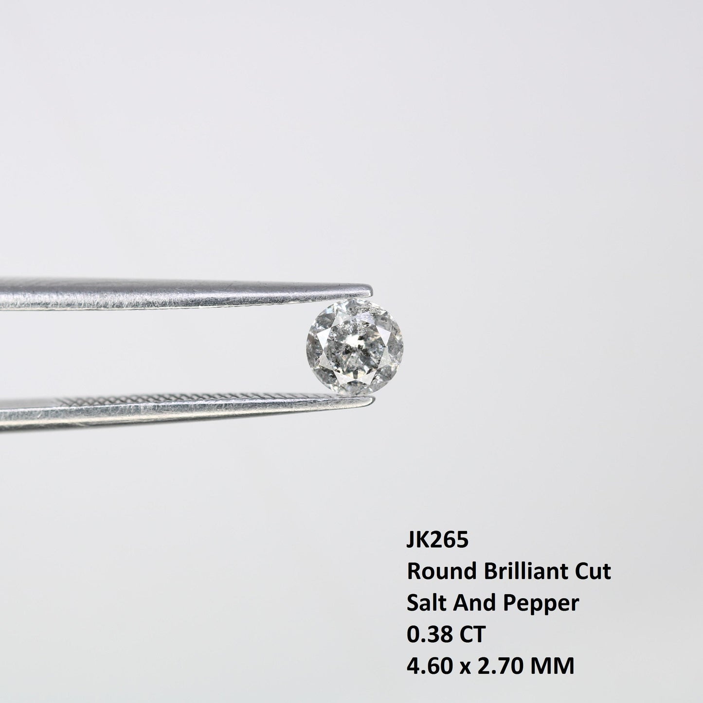 0.38 CT Radiant Round Cut Salt and Pepper Diamond | One-of-a-Kind Natural Gem | Perfect for Custom Jewelry | Unique Gifts and Celebrations