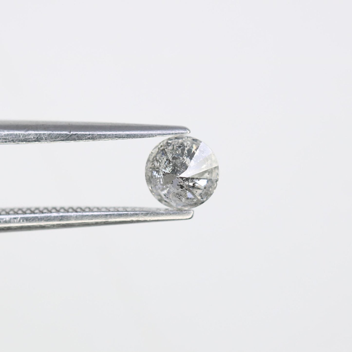 0.38 CT Radiant Round Cut Salt and Pepper Diamond | One-of-a-Kind Natural Gem | Perfect for Custom Jewelry | Unique Gifts and Celebrations