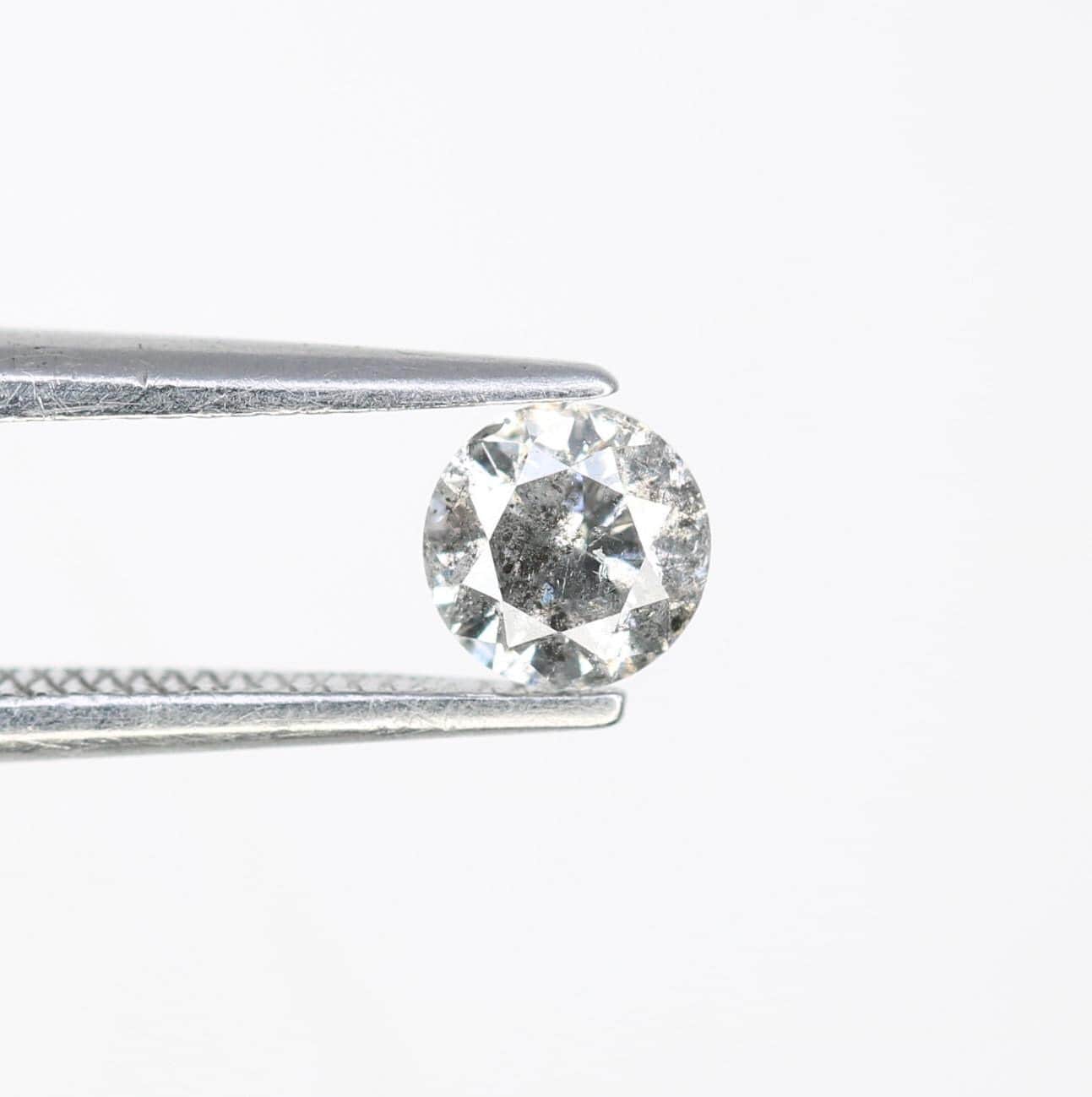 0.39 CT Raw Round Cut Salt and Pepper Diamond | Unique Natural Gem | Perfect for Custom Jewelry | Ideal for Memorable Gifts and Celebrations