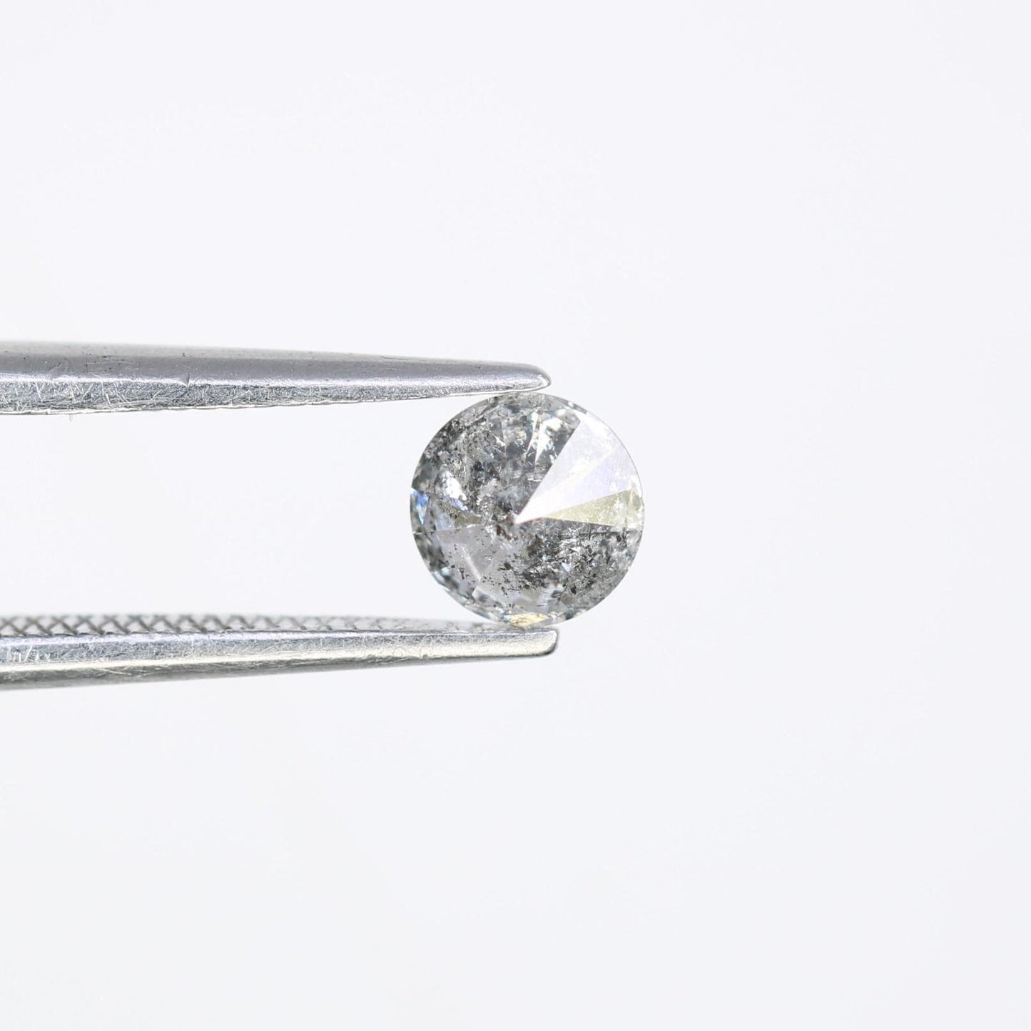 0.42 CT Distinct Round Cut Salt and Pepper Diamond | Unique Natural Stone | for Custom Engagement Rings | Perfect Gift for Special Moments